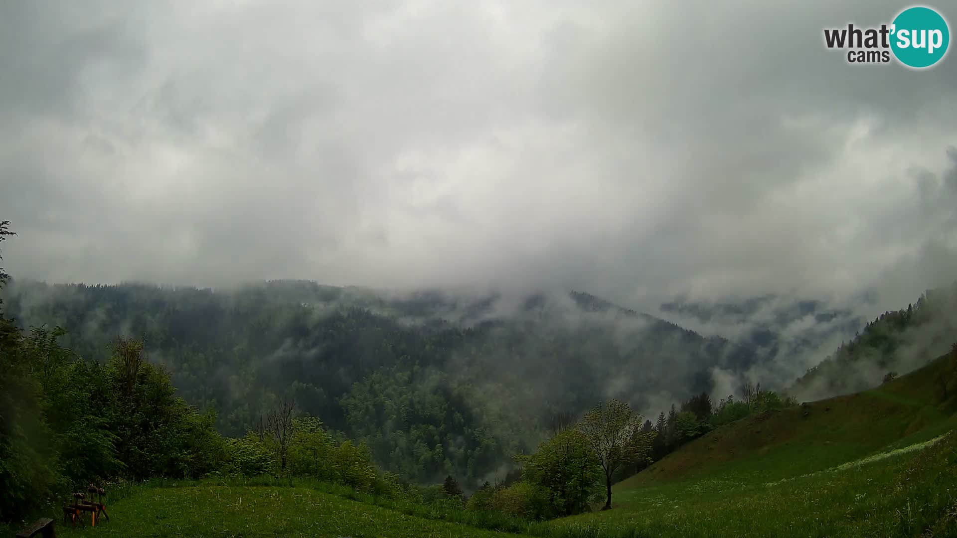 Webcam Brunarica Dražgoše – Live View of Ratitovec (1666 m)