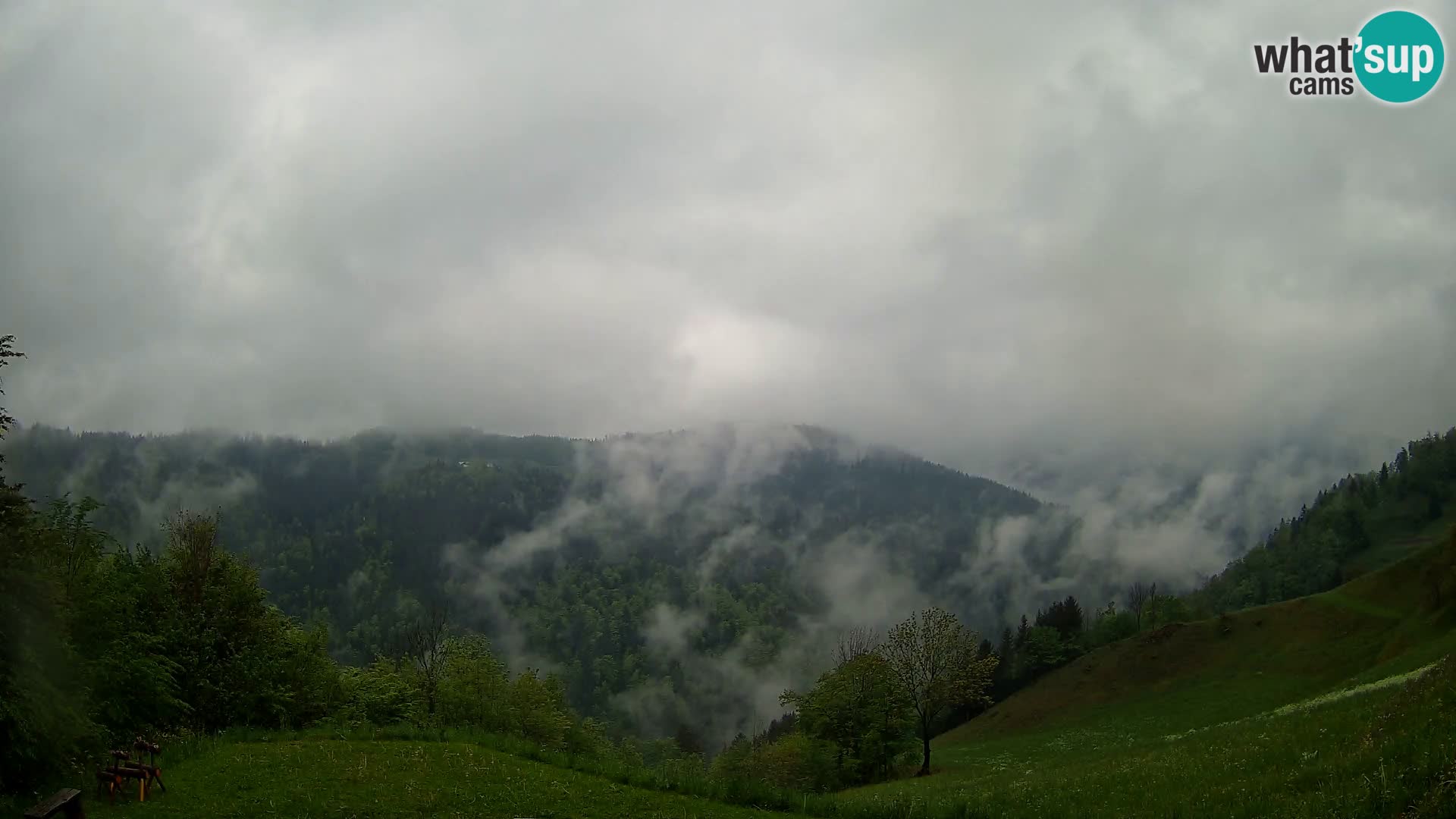 Webcam Brunarica Dražgoše – Live View of Ratitovec (1666 m)