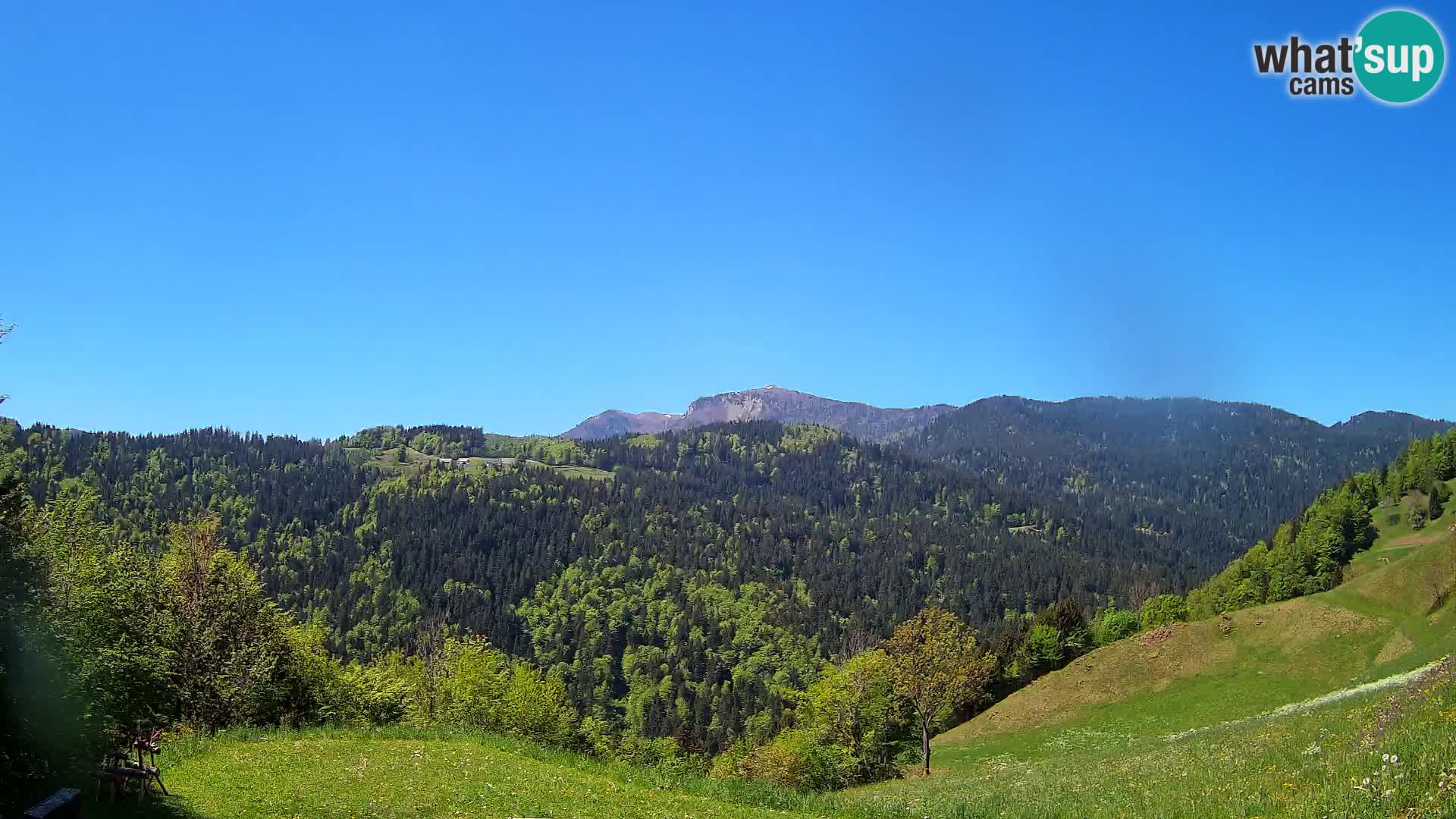 Web kamera Brunarica Dražgoše – Pogled uživo na Ratitovec (1666 m)