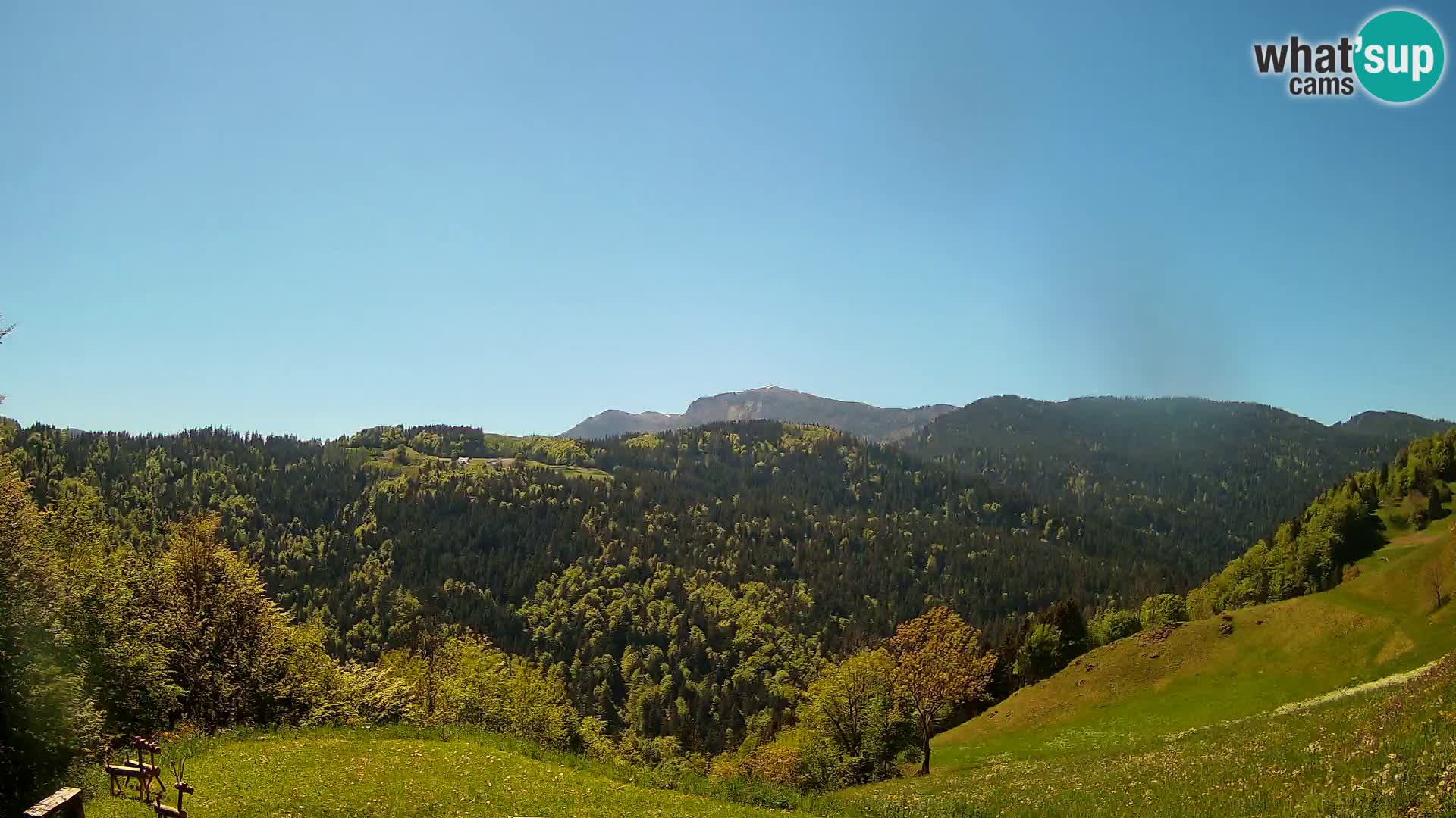 Webcam Brunarica Dražgoše – Live View of Ratitovec (1666 m)