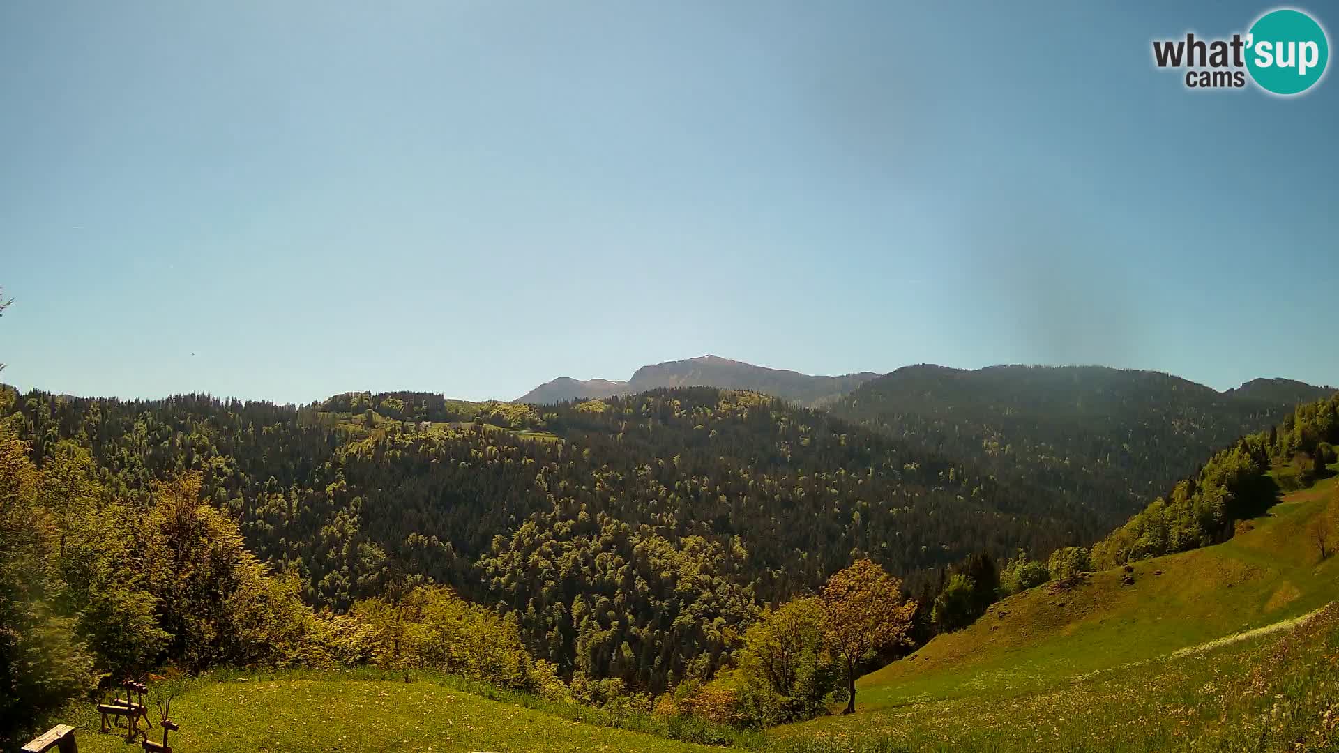 Webcam Brunarica Dražgoše – Liveblick auf Ratitovec (1666 m)