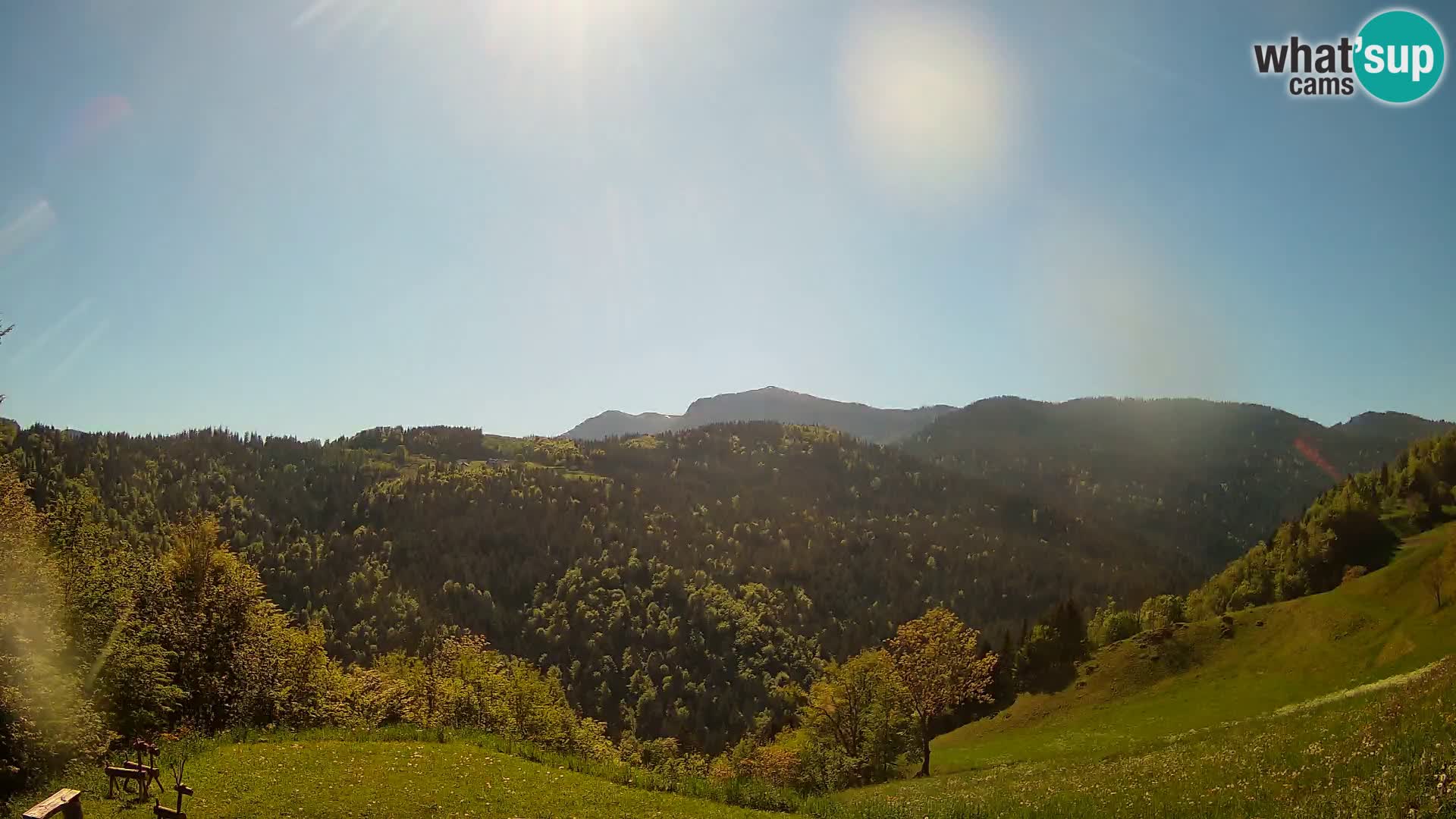 Webcam Brunarica Dražgoše – Live View of Ratitovec (1666 m)