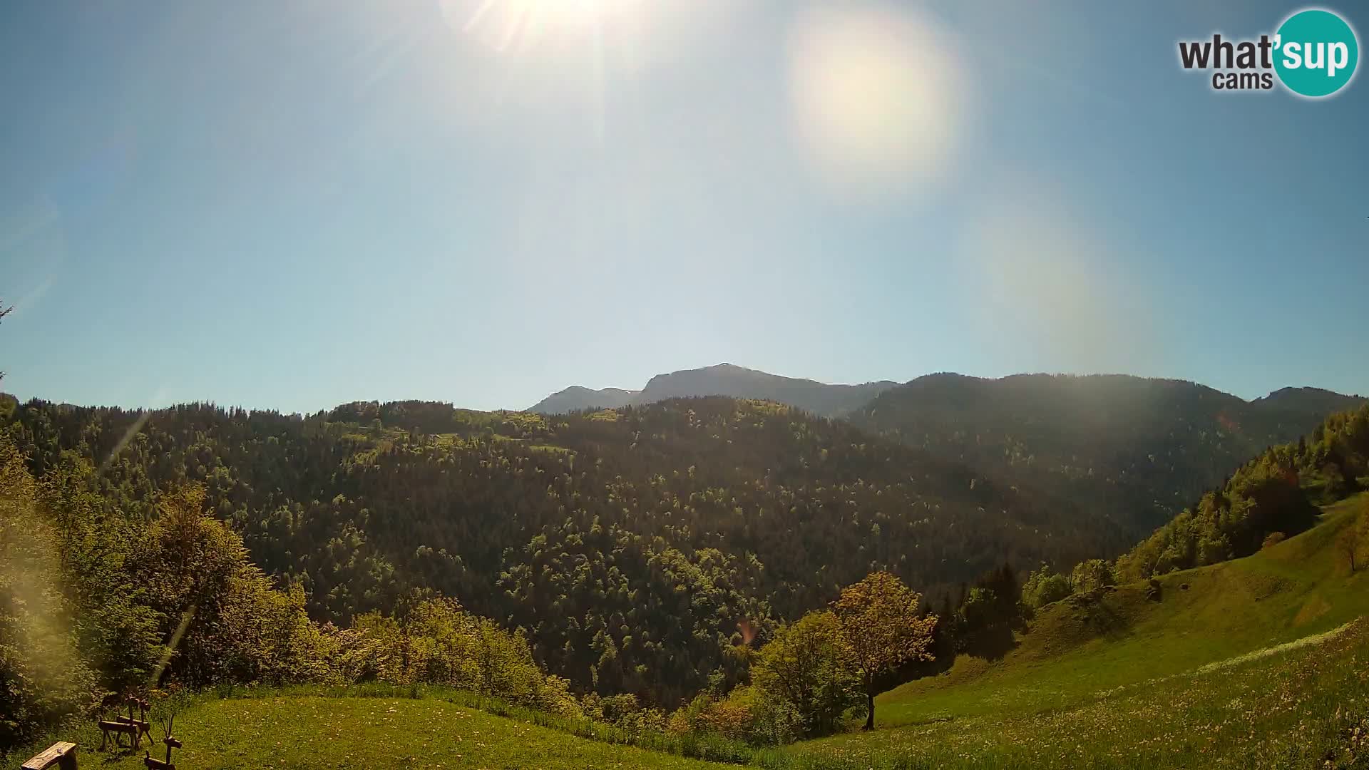 Spletna kamera Brunarica Dražgoše – Pogled v živo na Ratitovec (1666 m)