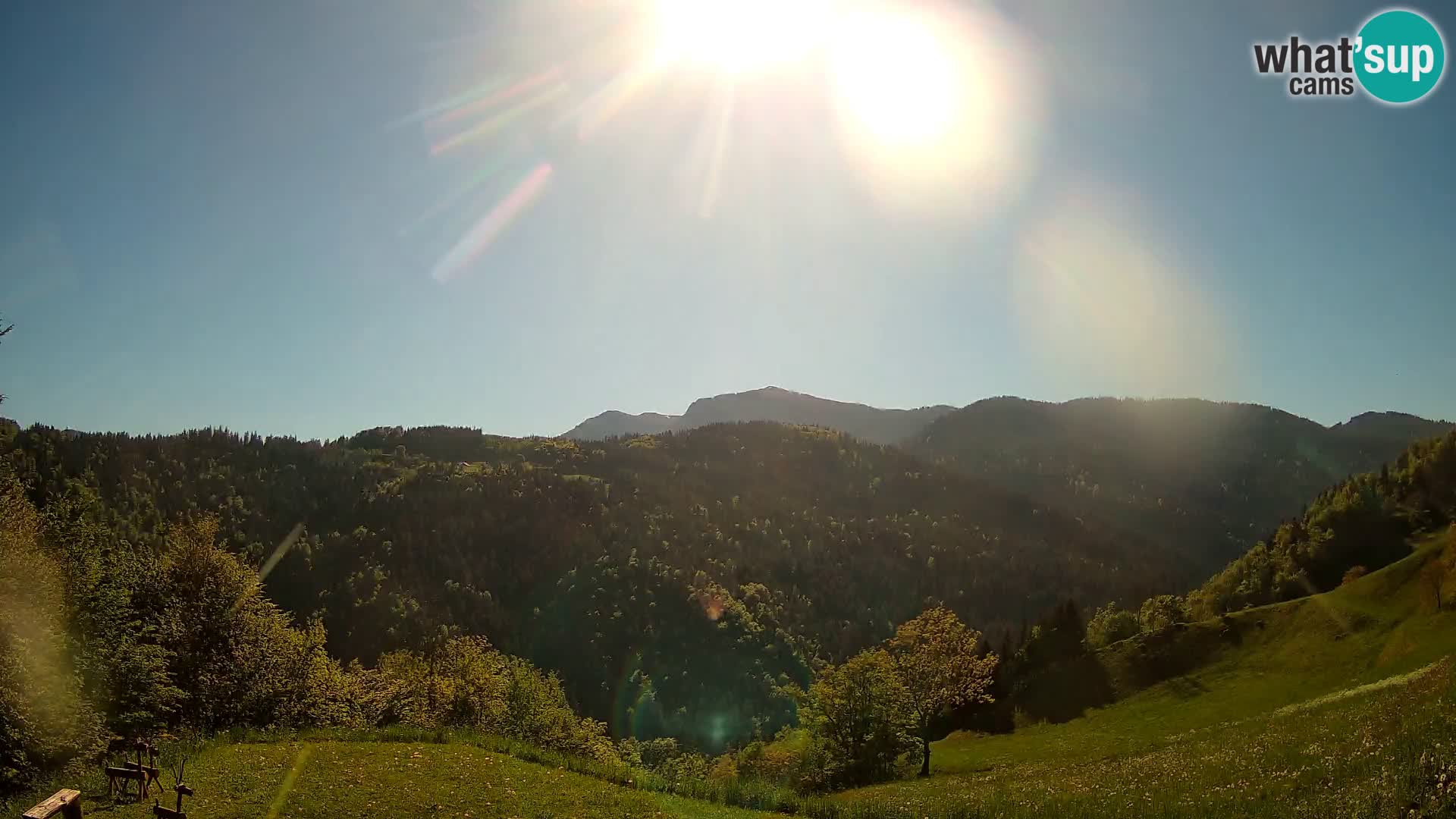 Webcam Brunarica Dražgoše – Live View of Ratitovec (1666 m)