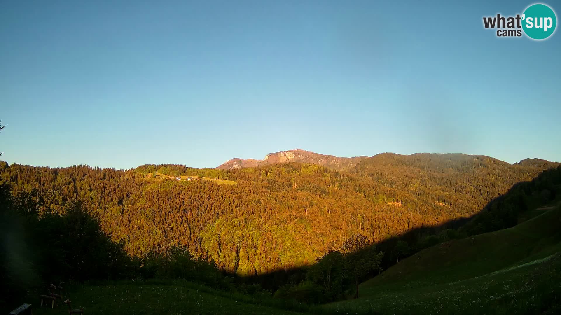 Webcam Brunarica Dražgoše – Live View of Ratitovec (1666 m)