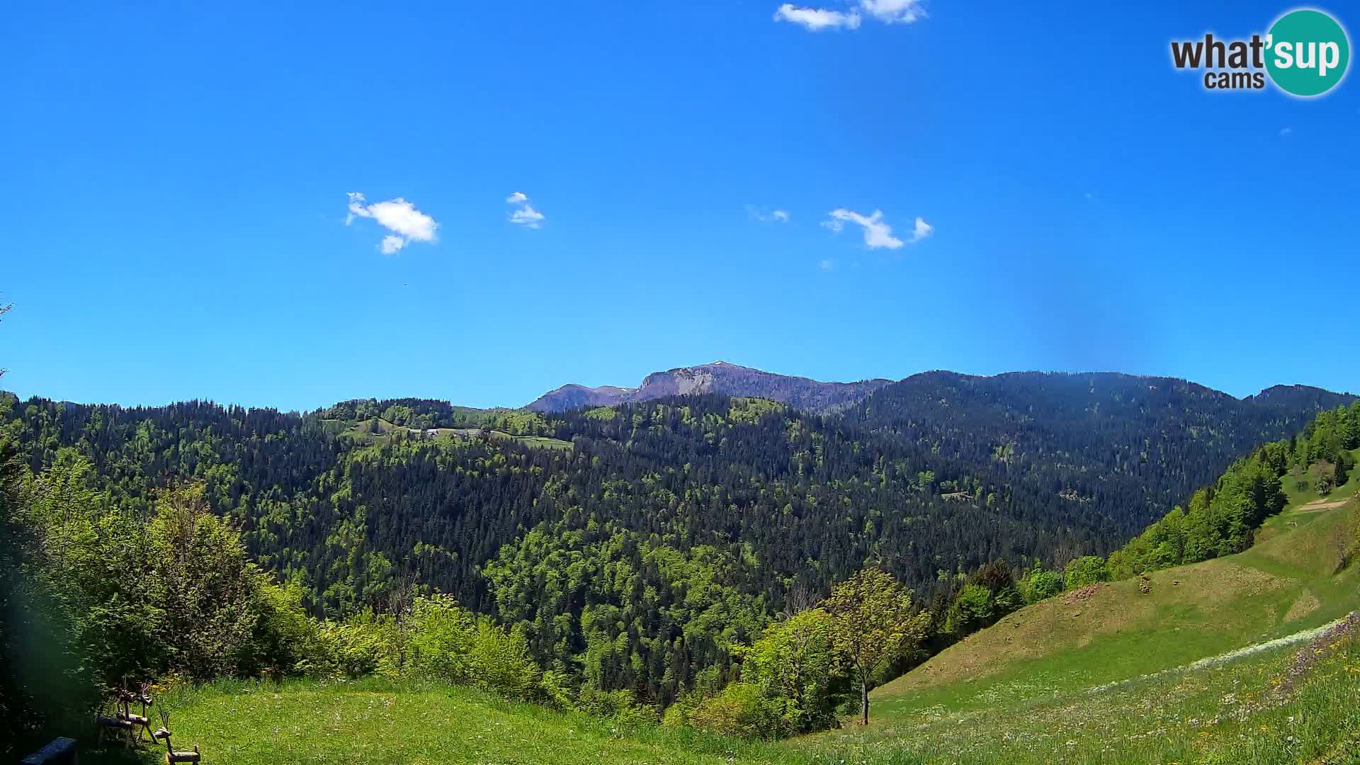 Webcam Brunarica Dražgoše – Liveblick auf Ratitovec (1666 m)