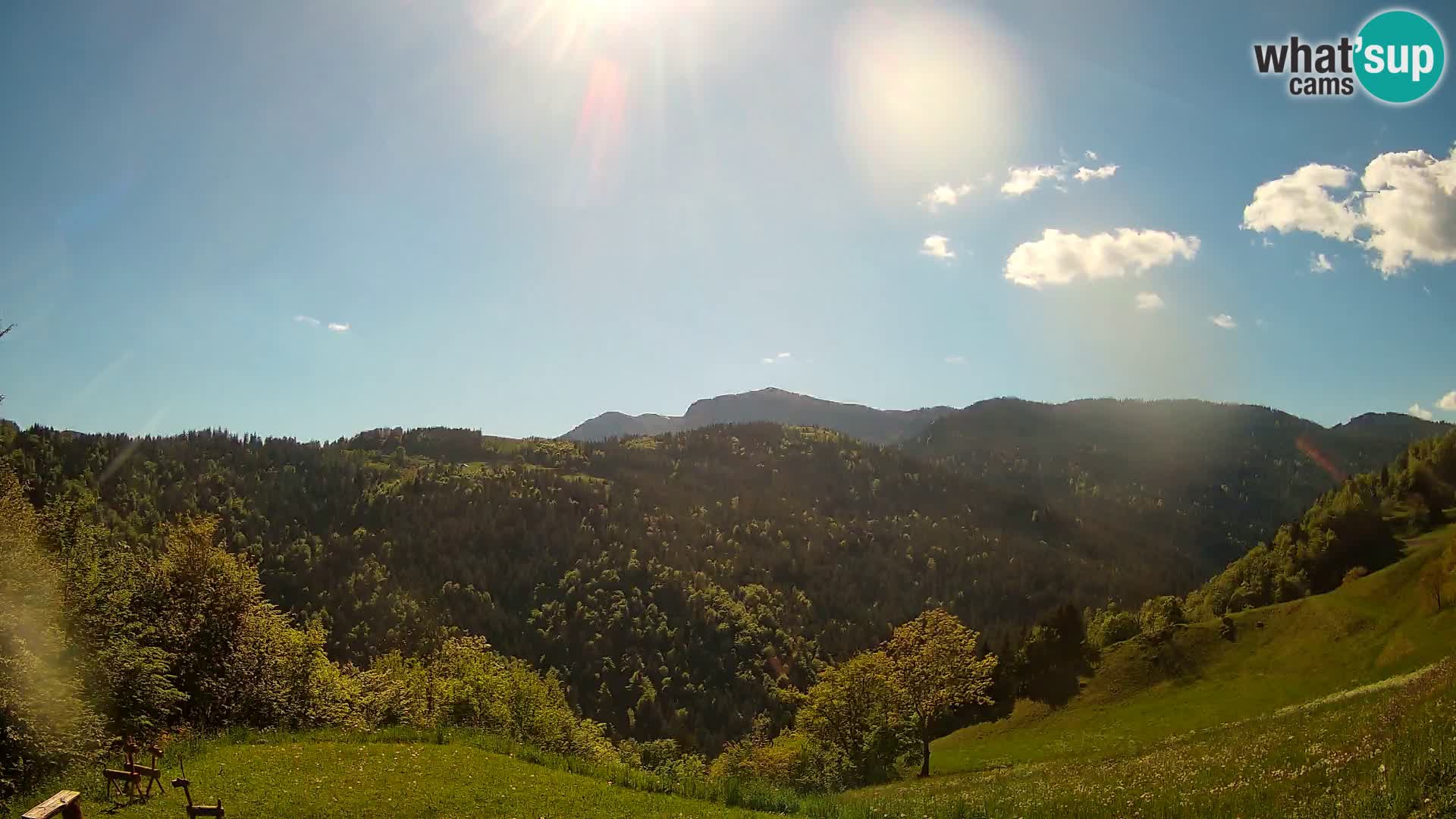 Webcam Brunarica Dražgoše – Live View of Ratitovec (1666 m)