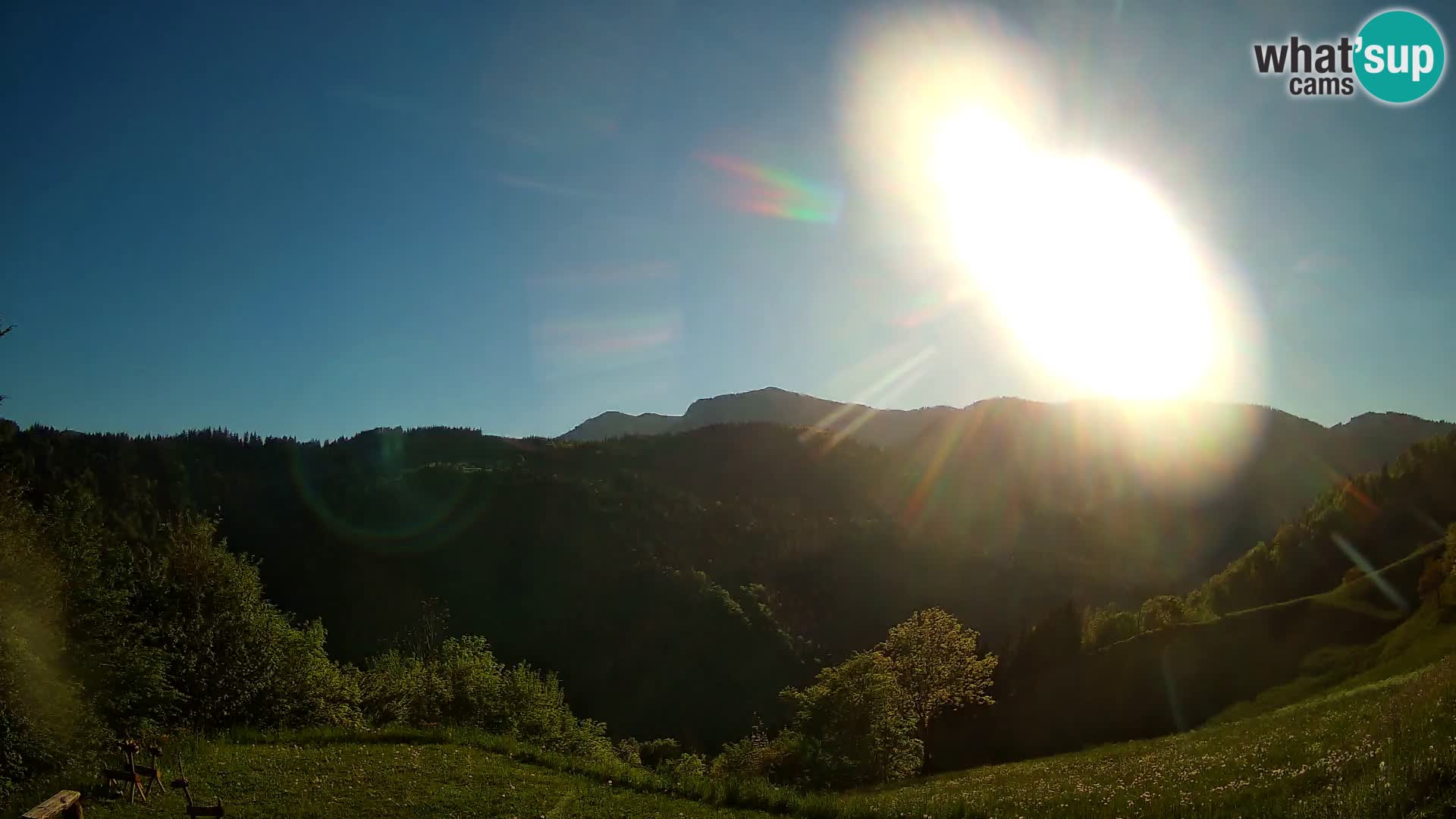 Spletna kamera Brunarica Dražgoše – Pogled v živo na Ratitovec (1666 m)
