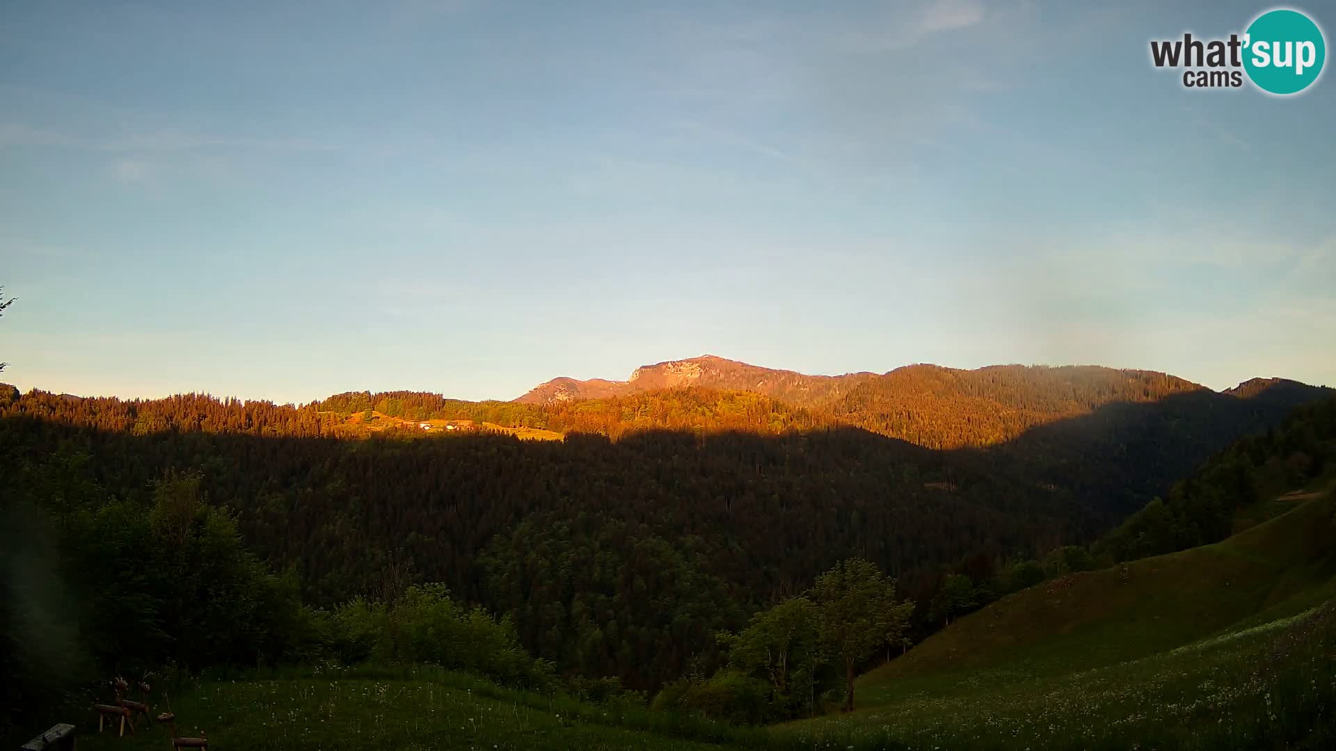 Webcam Brunarica Dražgoše – Live View of Ratitovec (1666 m)