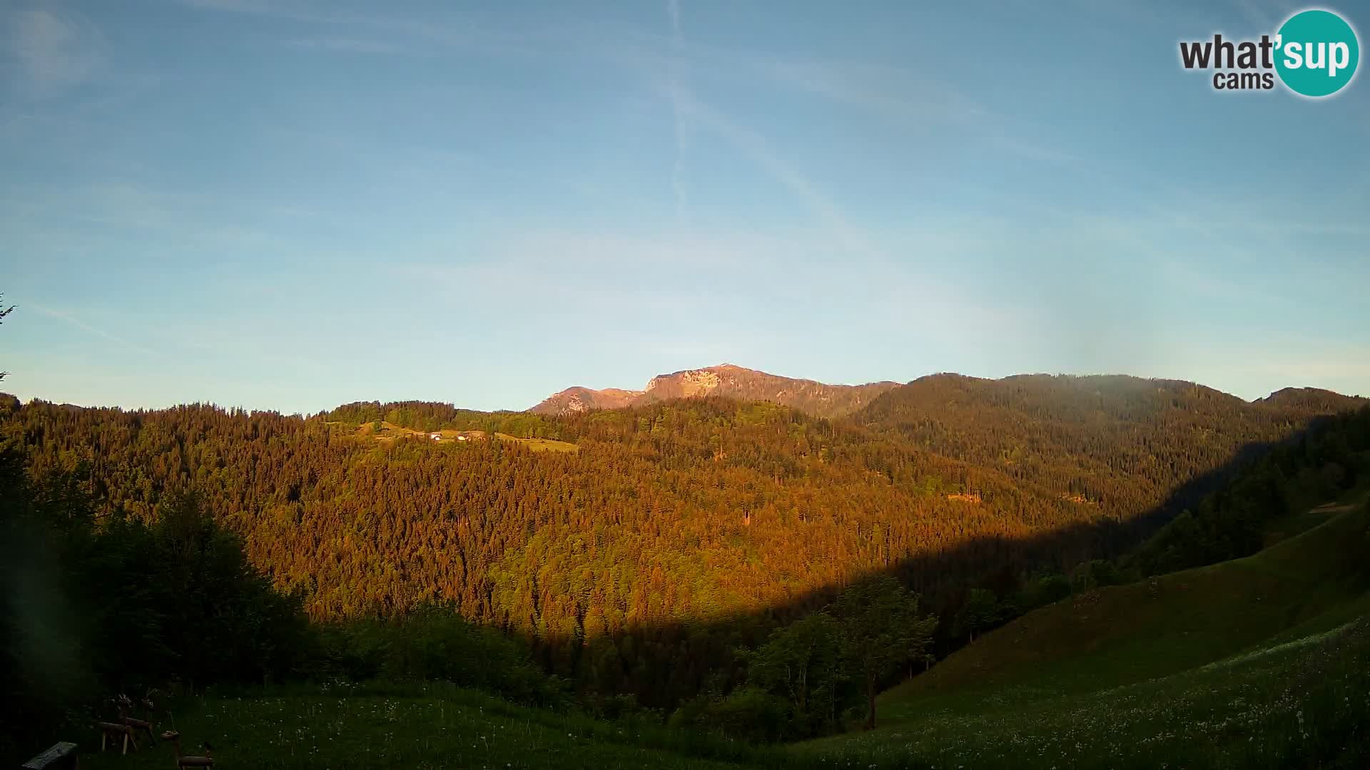 Webcam Brunarica Dražgoše – Live View of Ratitovec (1666 m)