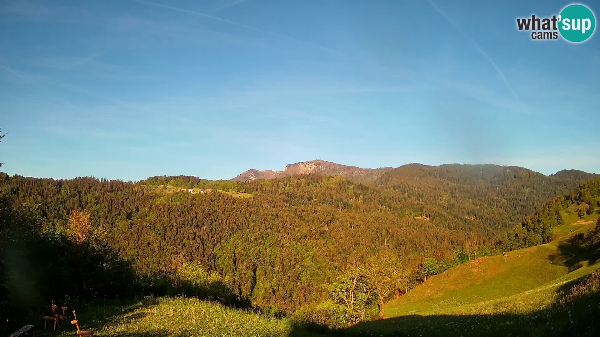 Webcam Brunarica Dražgoše – Live View of Ratitovec (1666 m)