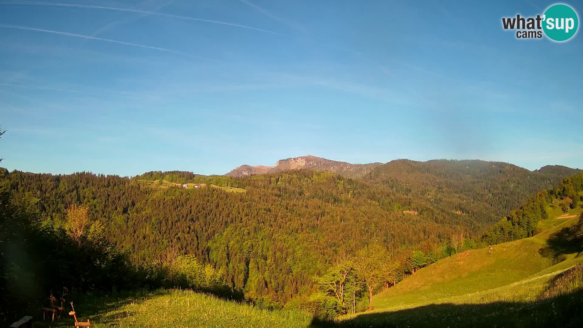 Web kamera Brunarica Dražgoše – Pogled uživo na Ratitovec (1666 m)