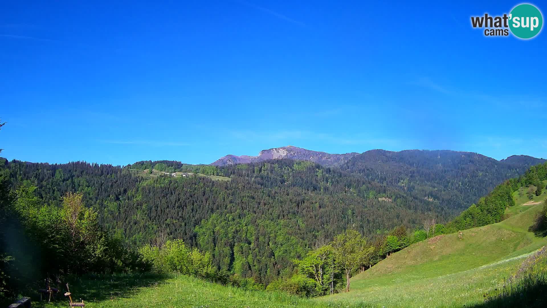 Web kamera Brunarica Dražgoše – Pogled uživo na Ratitovec (1666 m)