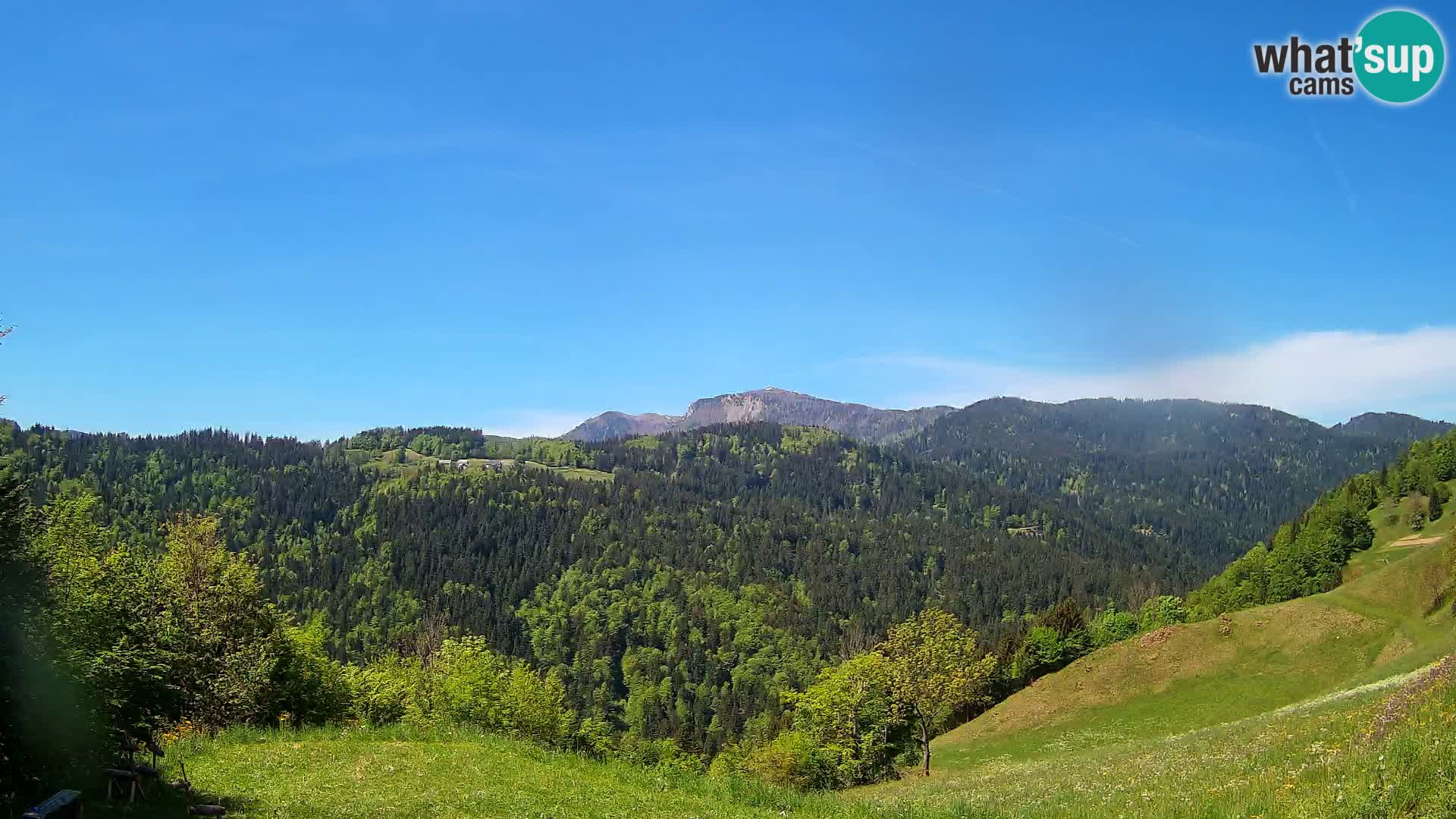 Web kamera Brunarica Dražgoše – Pogled uživo na Ratitovec (1666 m)