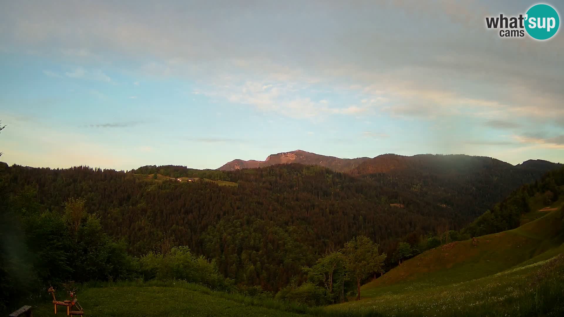 Webcam Brunarica Dražgoše – Live View of Ratitovec (1666 m)