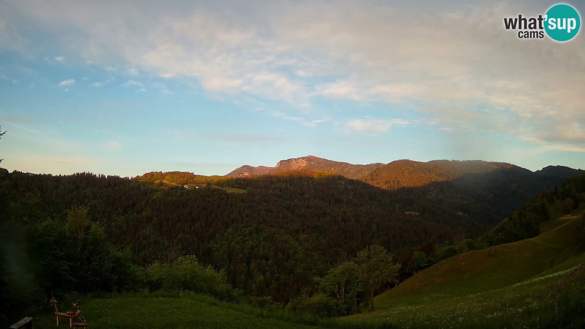 Webcam Brunarica Dražgoše – Live View of Ratitovec (1666 m)