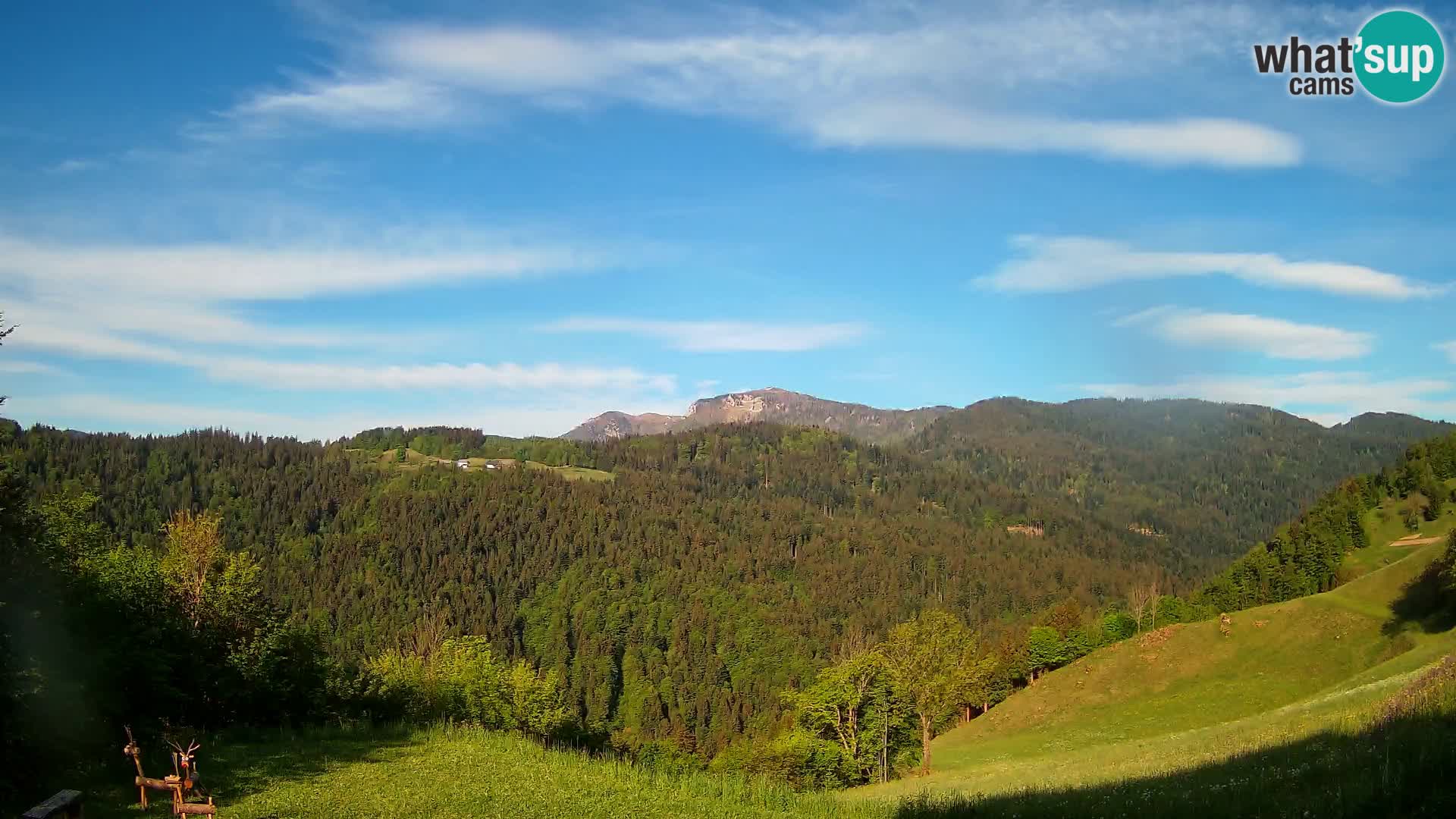 Web kamera Brunarica Dražgoše – Pogled uživo na Ratitovec (1666 m)