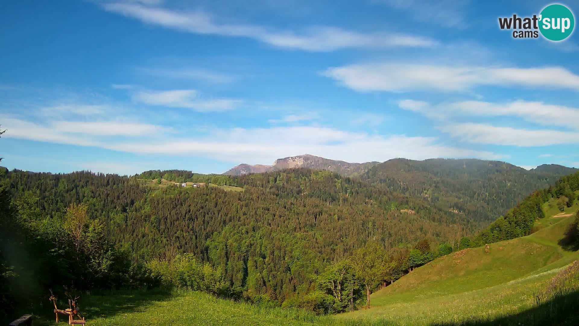 Webcam Brunarica Dražgoše – Live View of Ratitovec (1666 m)