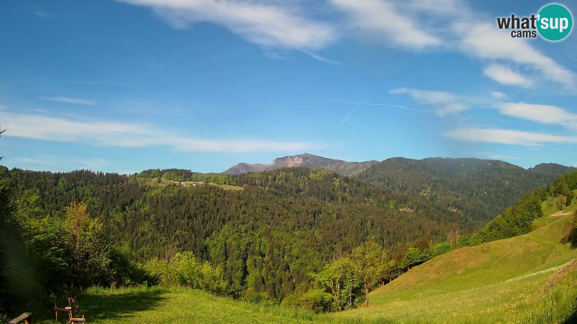 Webcam Brunarica Dražgoše – Vista live sul Ratitovec (1666 m)