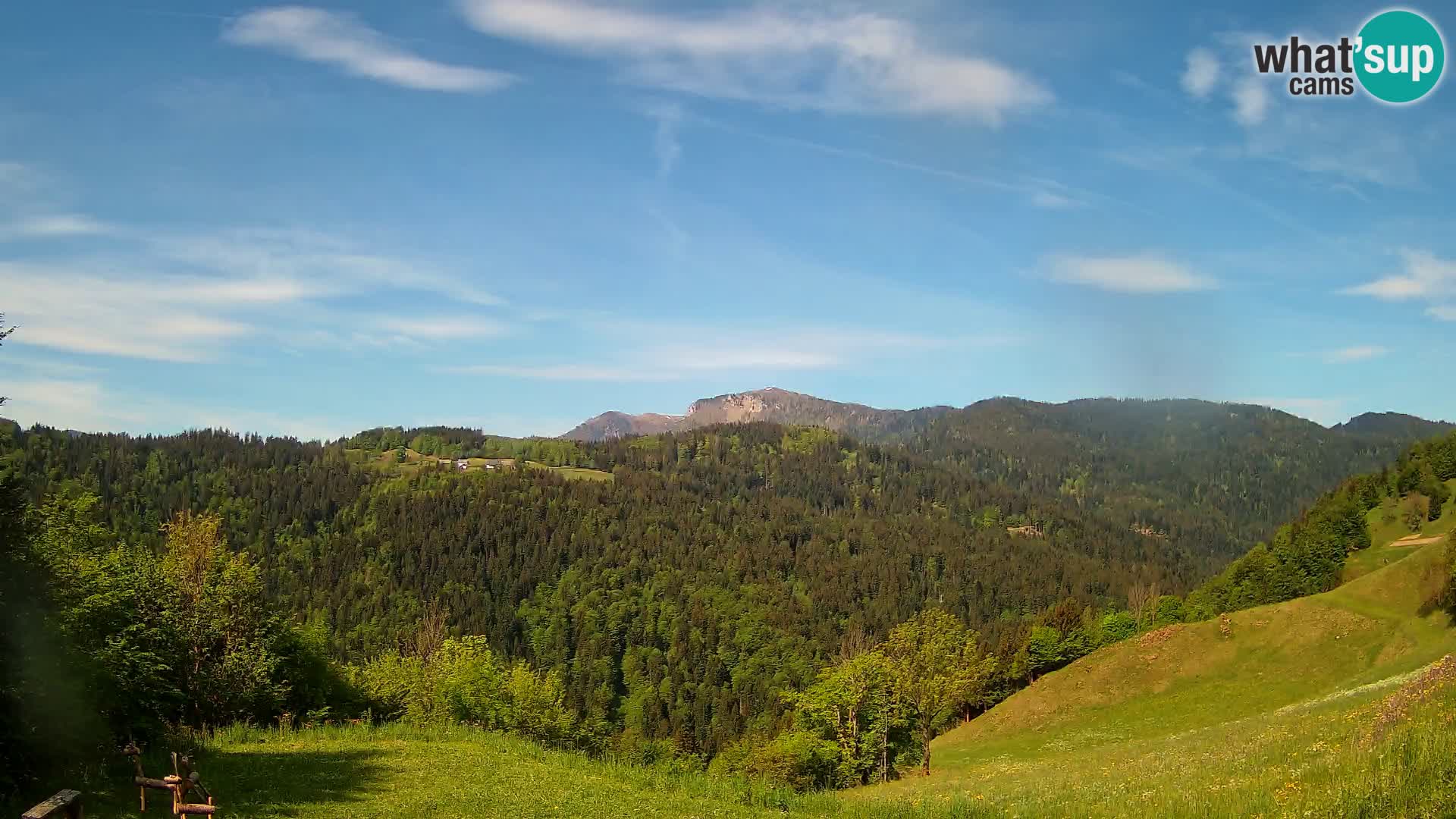 Spletna kamera Brunarica Dražgoše – Pogled v živo na Ratitovec (1666 m)