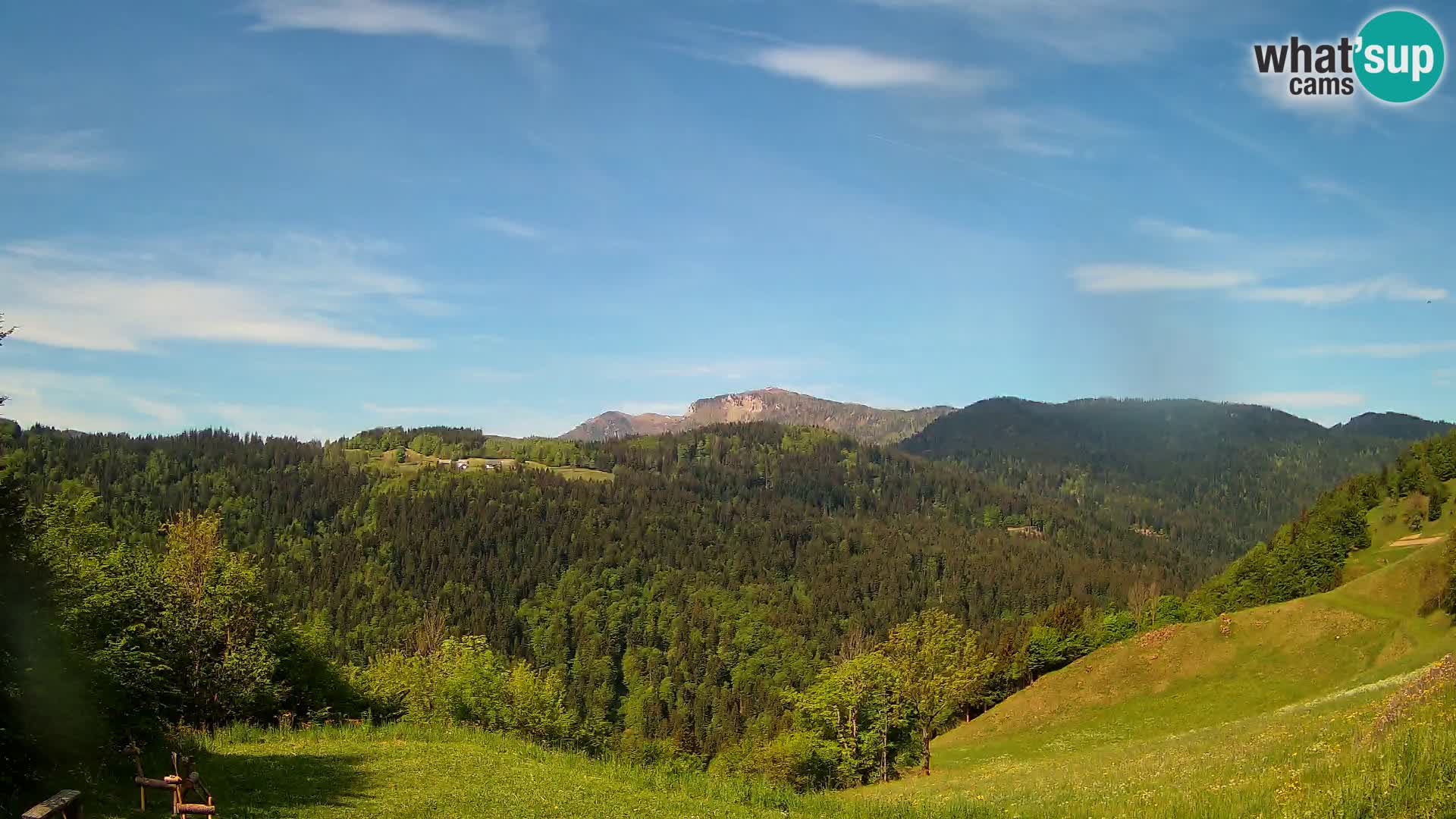 Webcam Brunarica Dražgoše – Liveblick auf Ratitovec (1666 m)