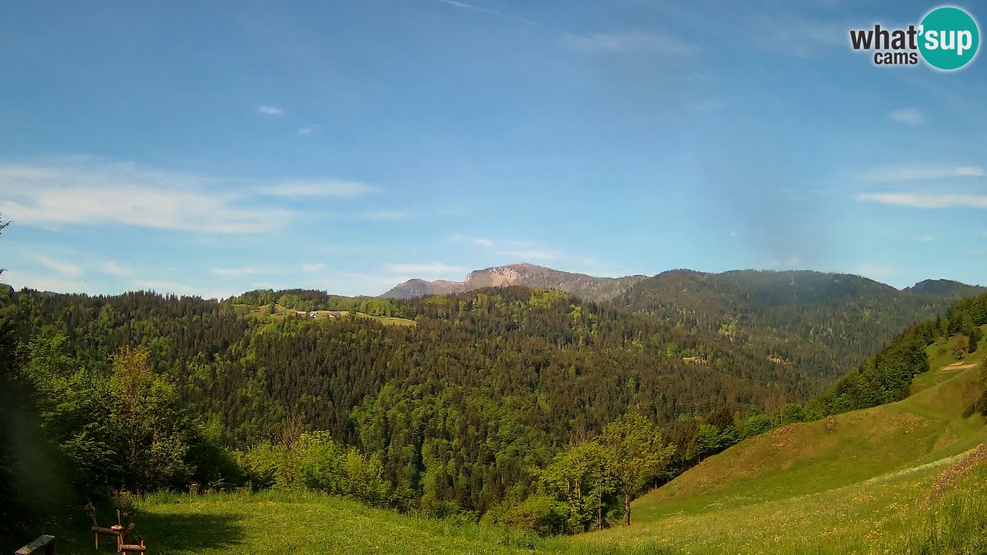 Webcam Brunarica Dražgoše – Live View of Ratitovec (1666 m)