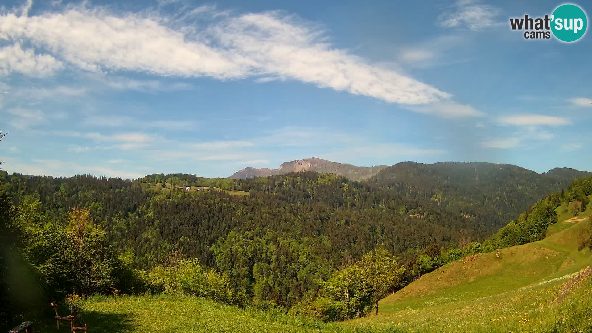 Webcam Brunarica Dražgoše – Live View of Ratitovec (1666 m)