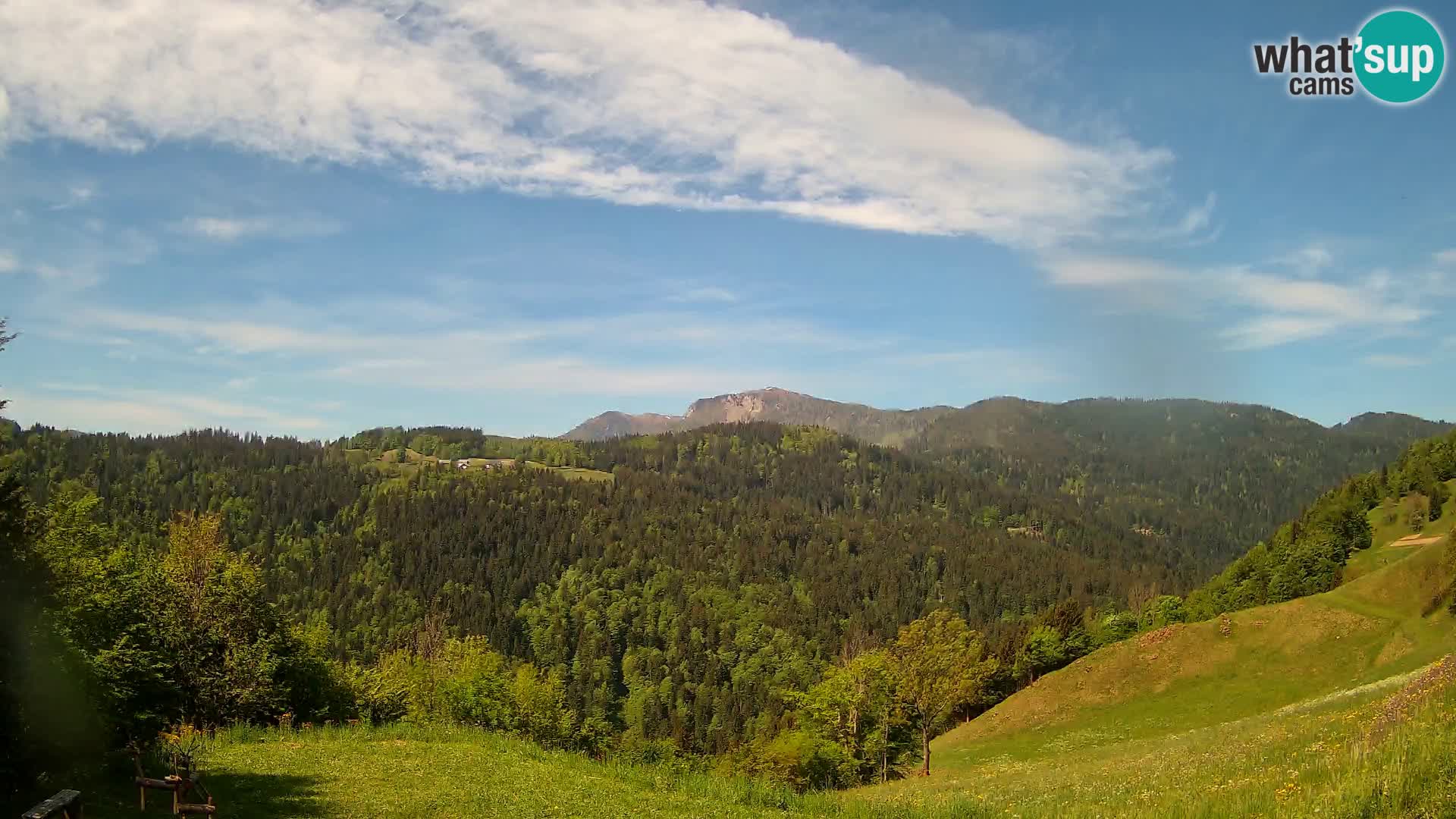 Webcam Brunarica Dražgoše – Live View of Ratitovec (1666 m)