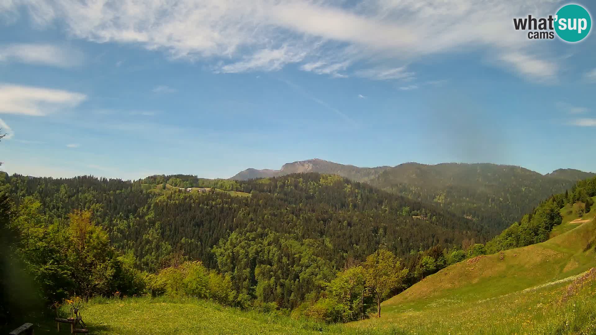 Webcam Brunarica Dražgoše – Live View of Ratitovec (1666 m)
