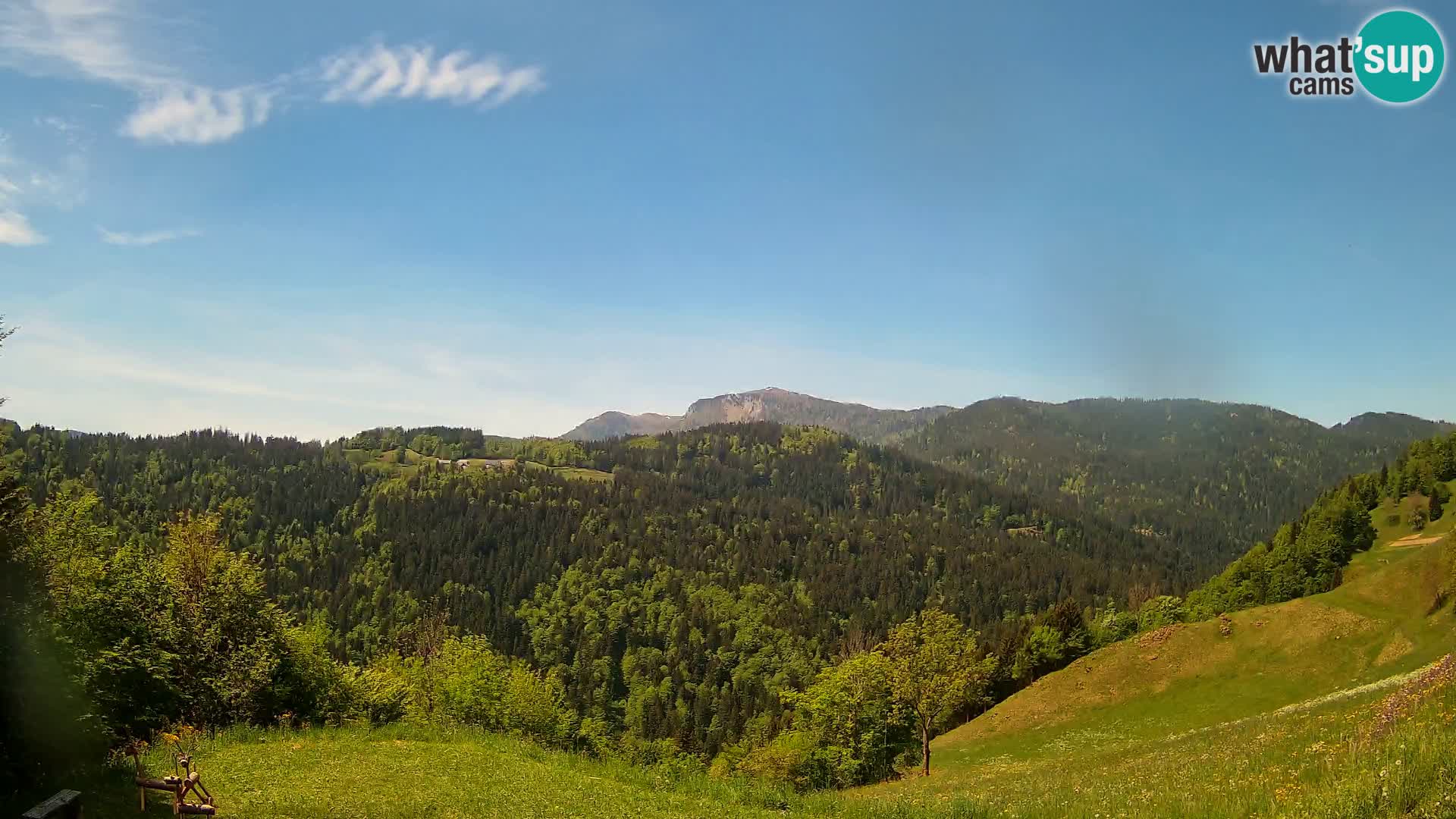 Webcam Brunarica Dražgoše – Live View of Ratitovec (1666 m)