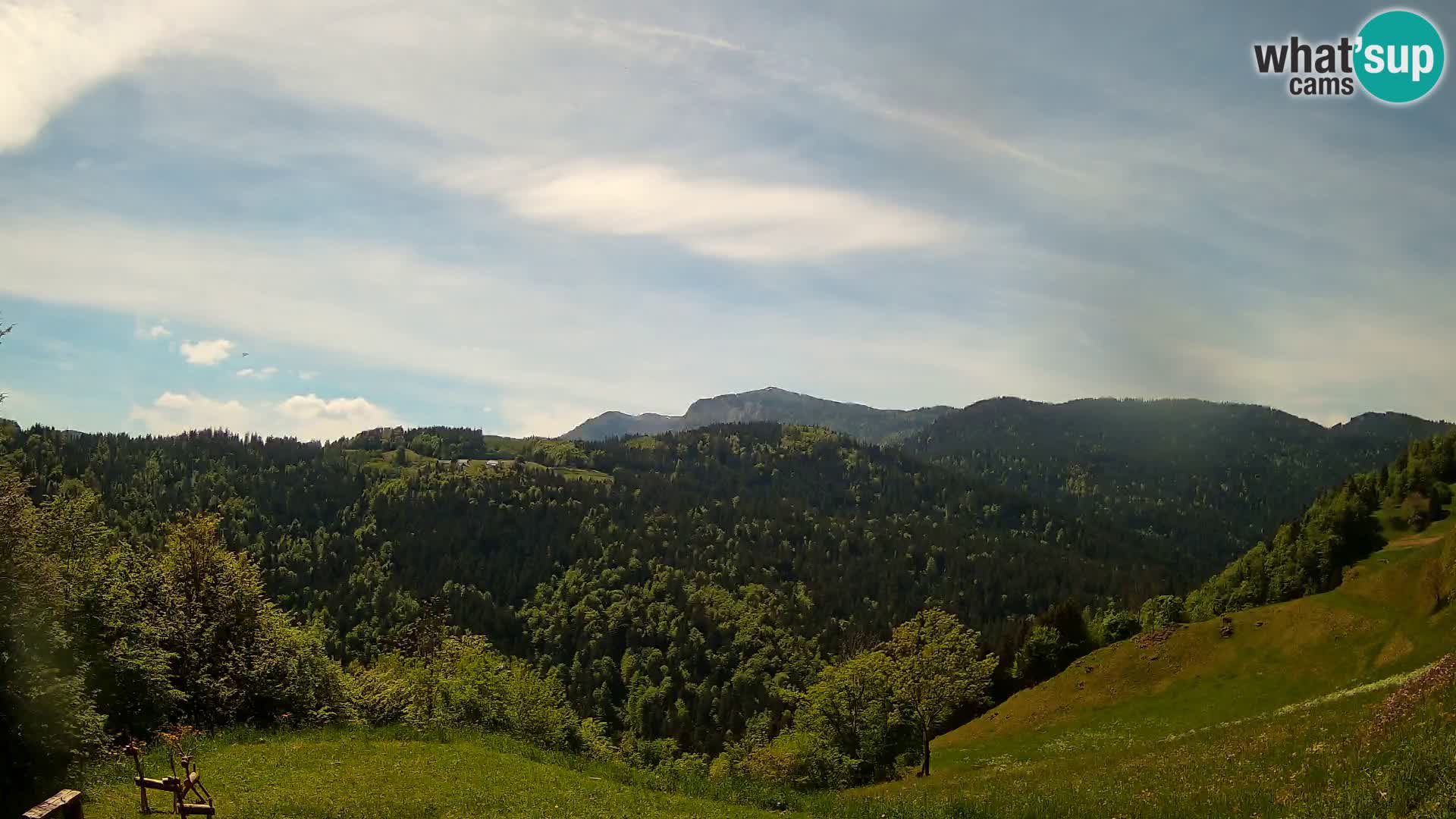 Webcam Brunarica Dražgoše – Live View of Ratitovec (1666 m)