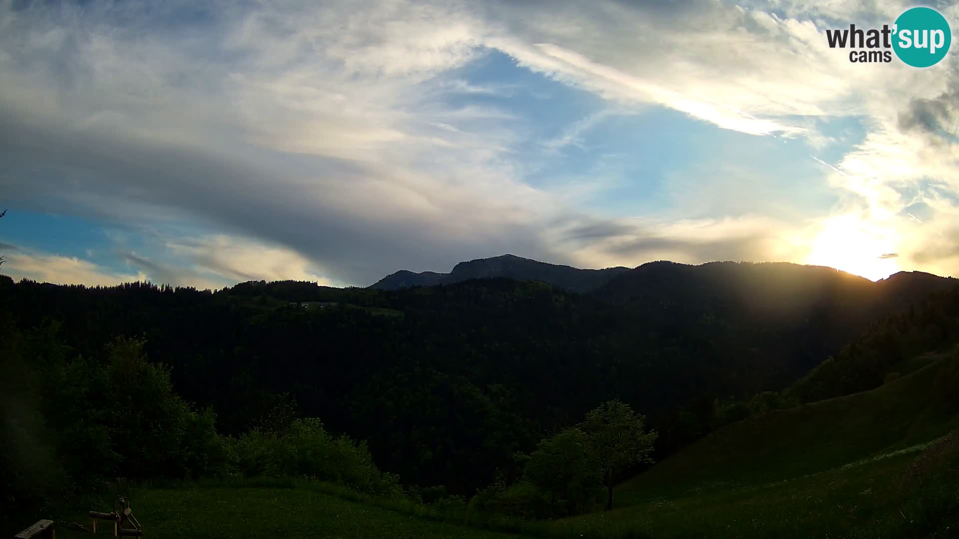 Spletna kamera Brunarica Dražgoše – Pogled v živo na Ratitovec (1666 m)