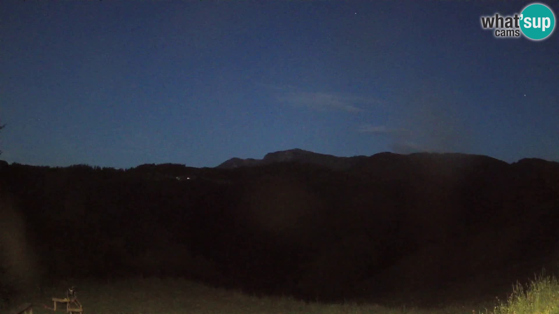 Webcam Brunarica Dražgoše – Vista live sul Ratitovec (1666 m)