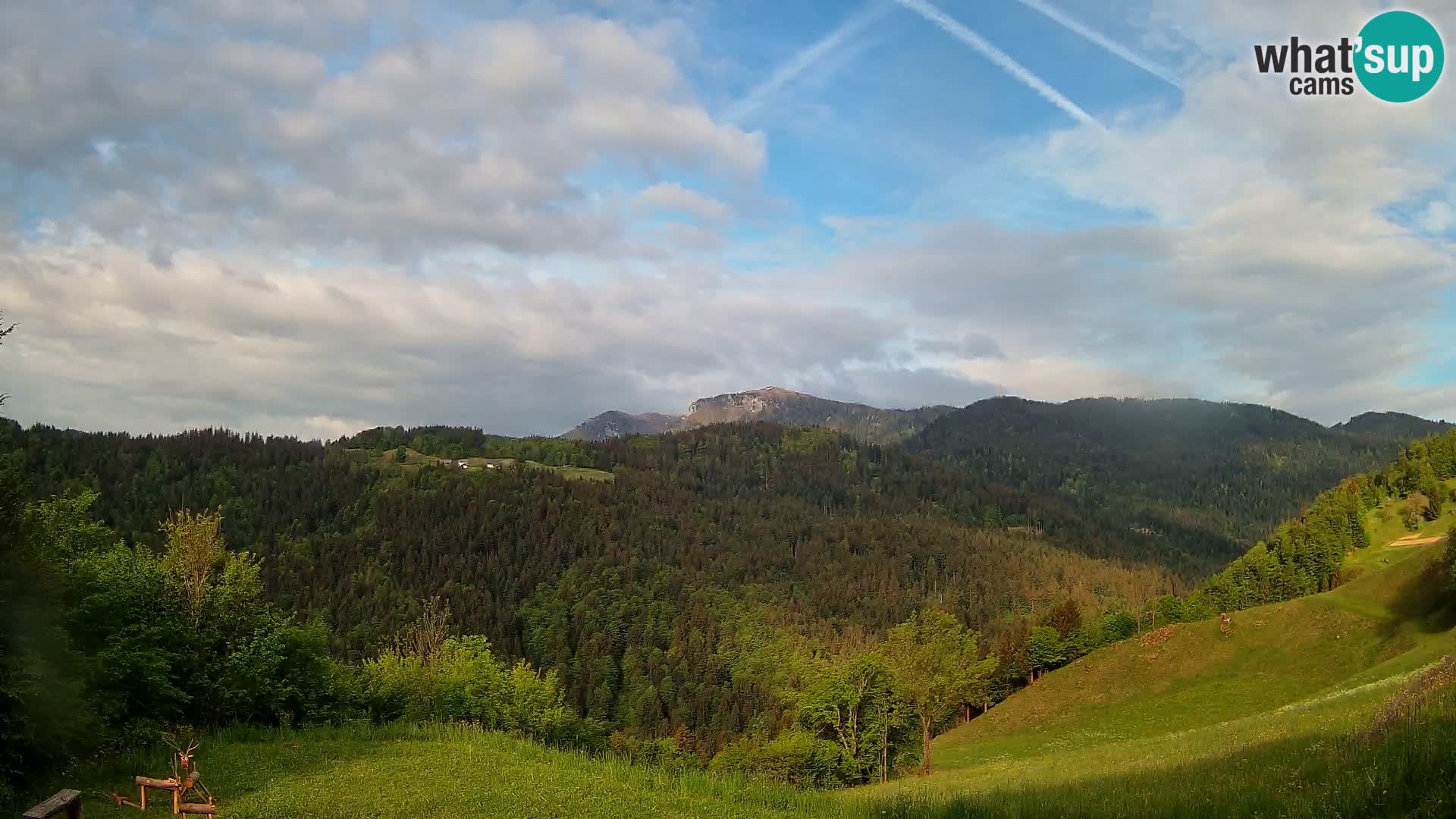 Webcam Brunarica Dražgoše – Live View of Ratitovec (1666 m)