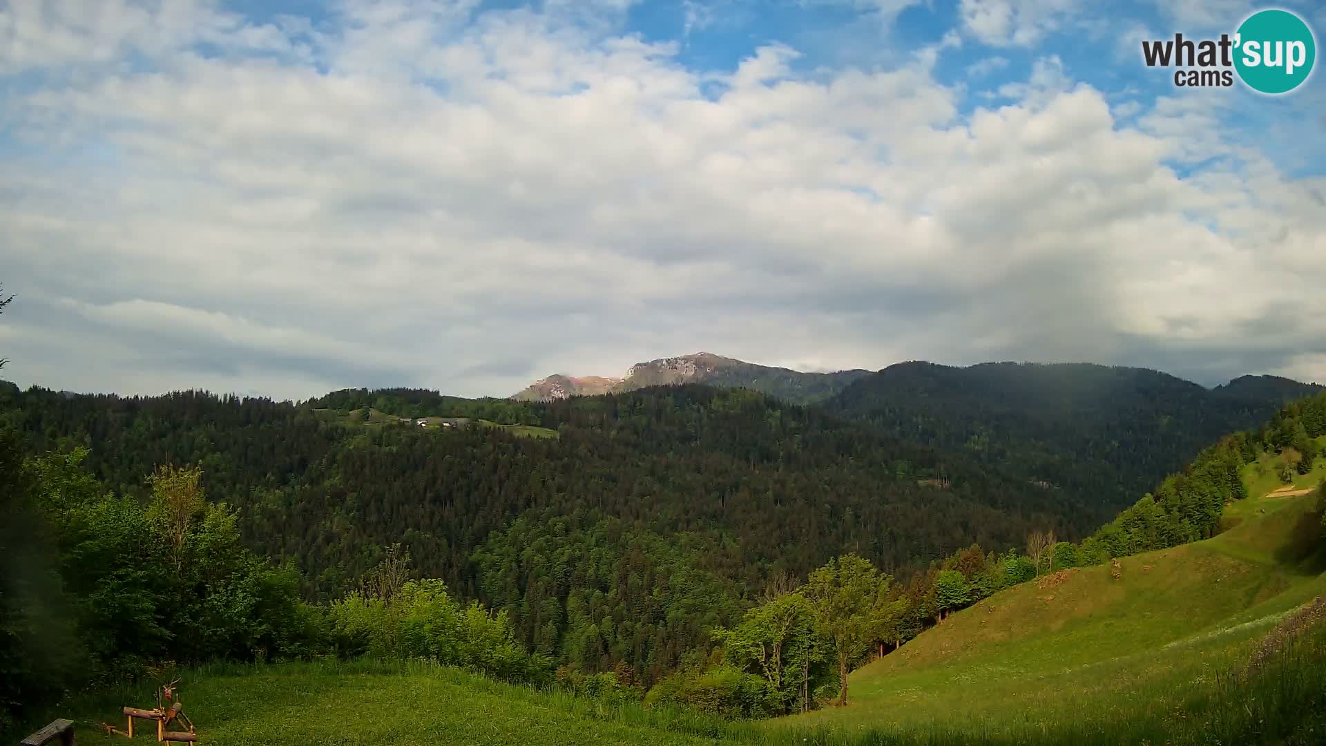 Webcam Brunarica Dražgoše – Live View of Ratitovec (1666 m)