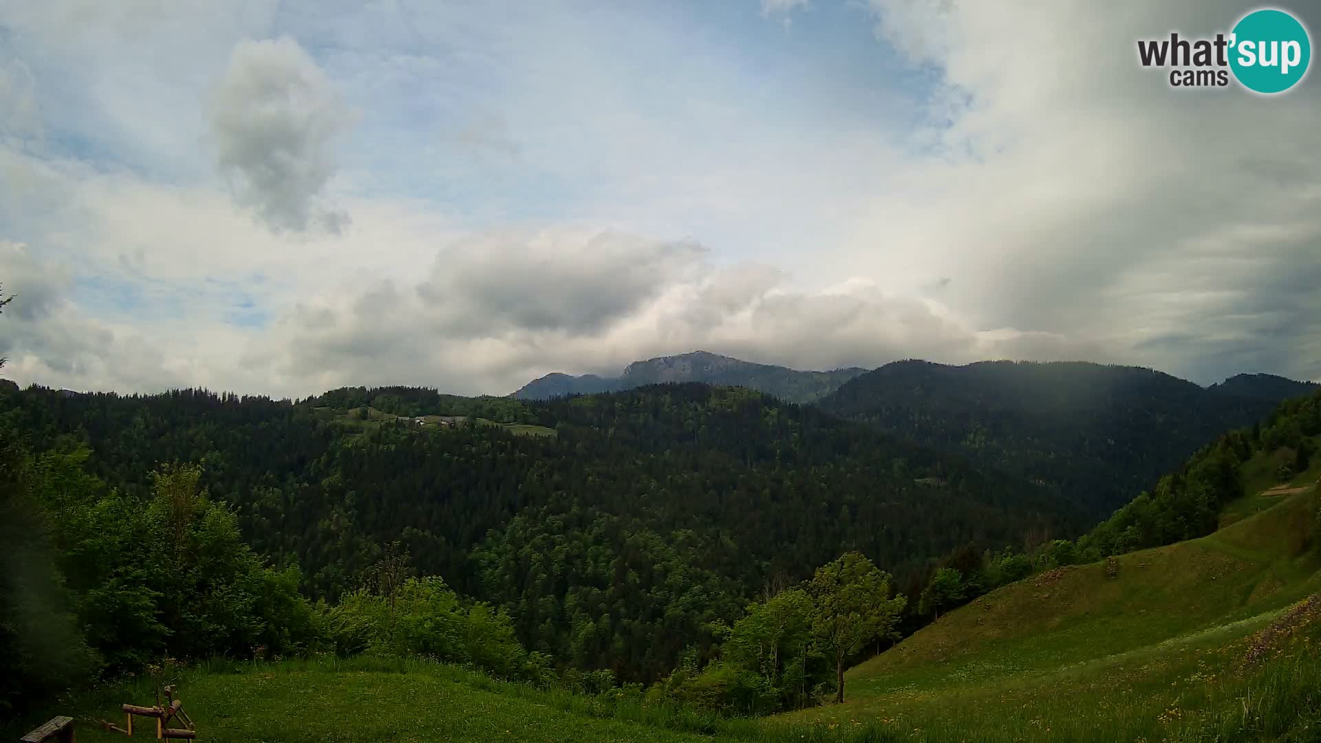 Spletna kamera Brunarica Dražgoše – Pogled v živo na Ratitovec (1666 m)