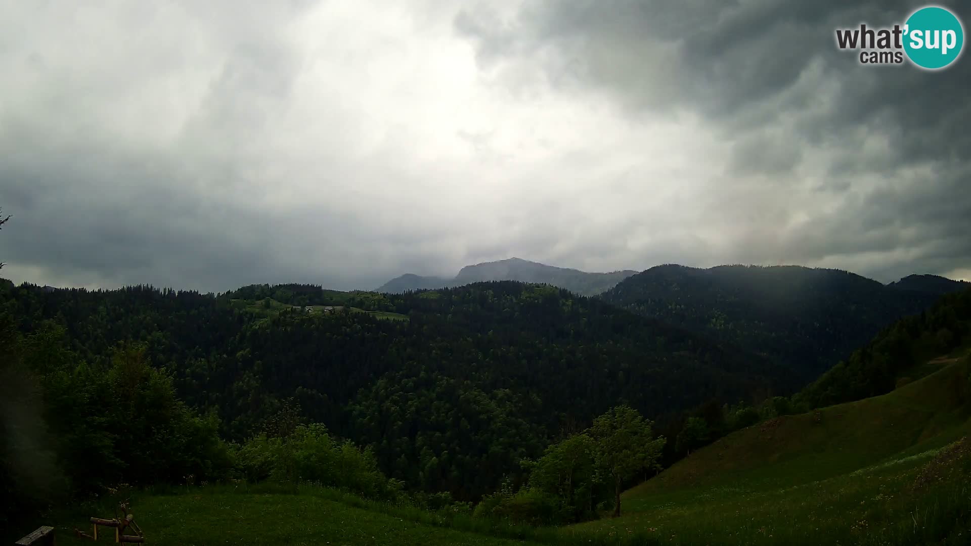 Spletna kamera Brunarica Dražgoše – Pogled v živo na Ratitovec (1666 m)