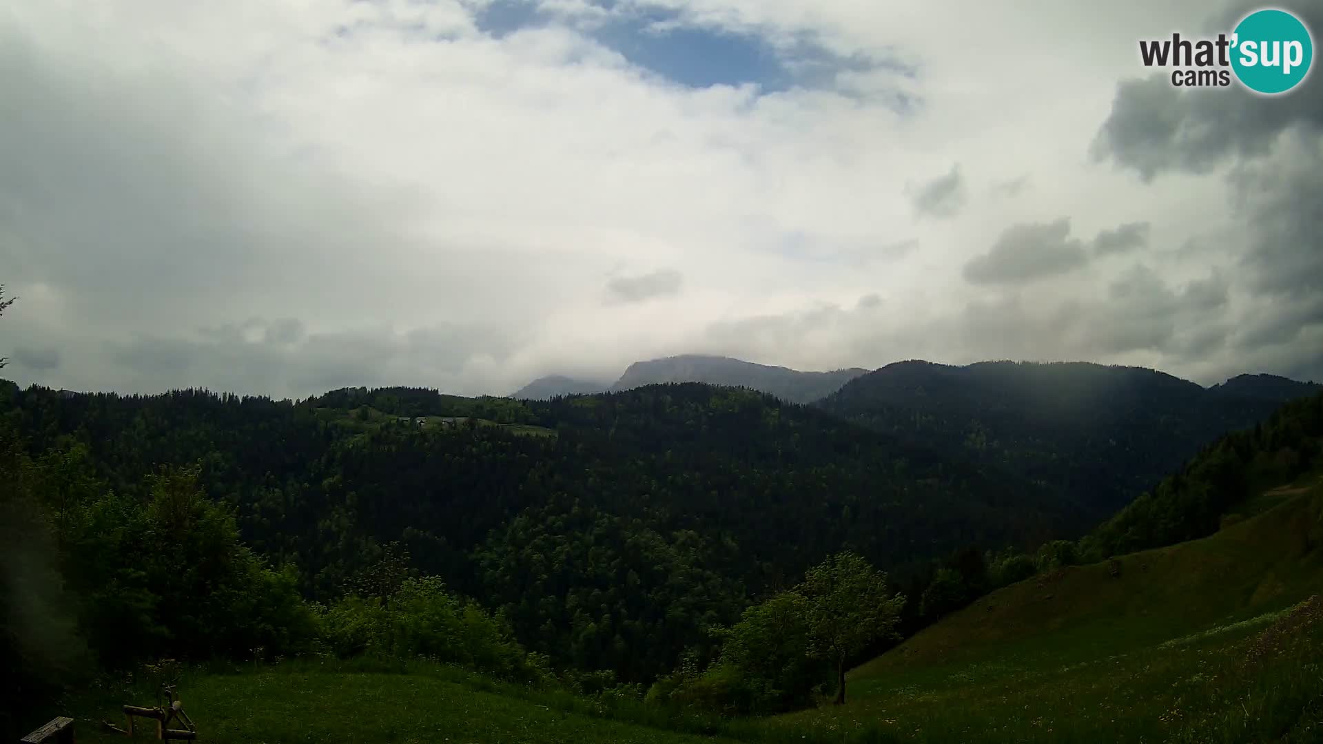 Webcam Brunarica Dražgoše – Liveblick auf Ratitovec (1666 m)