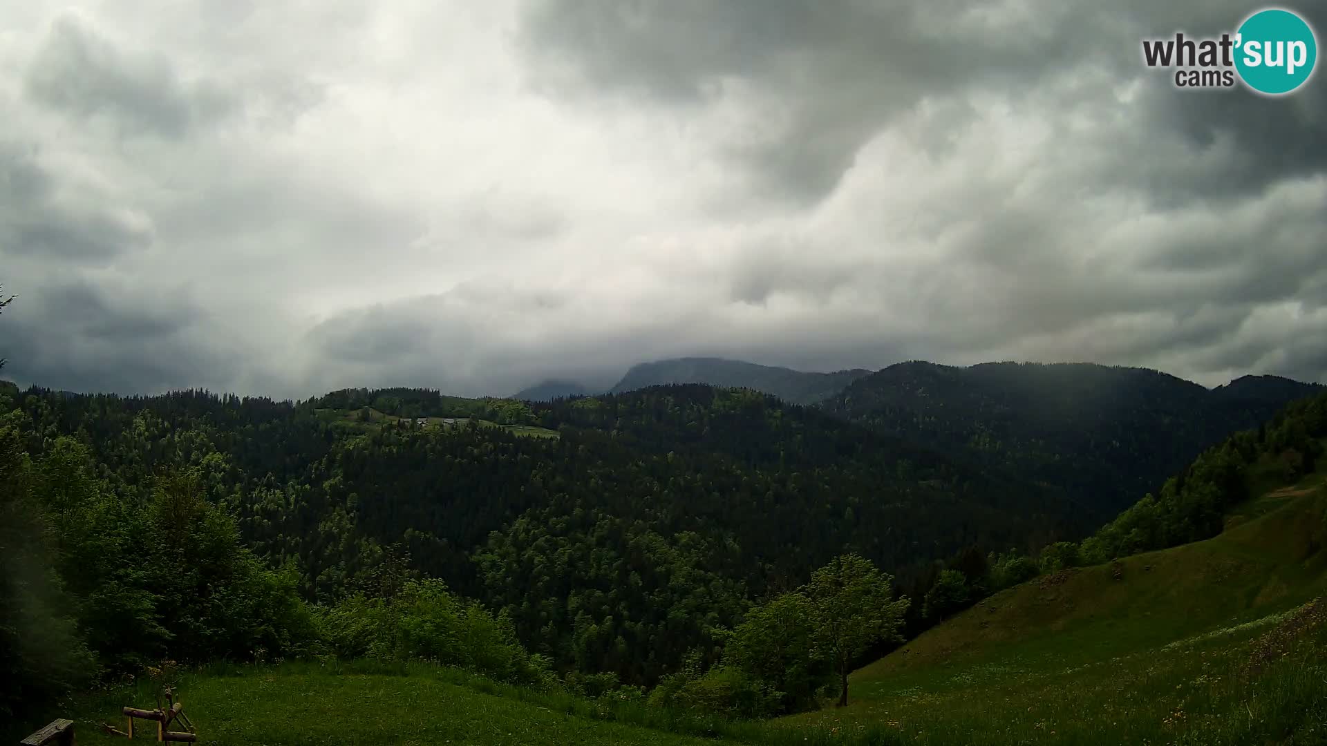 Spletna kamera Brunarica Dražgoše – Pogled v živo na Ratitovec (1666 m)