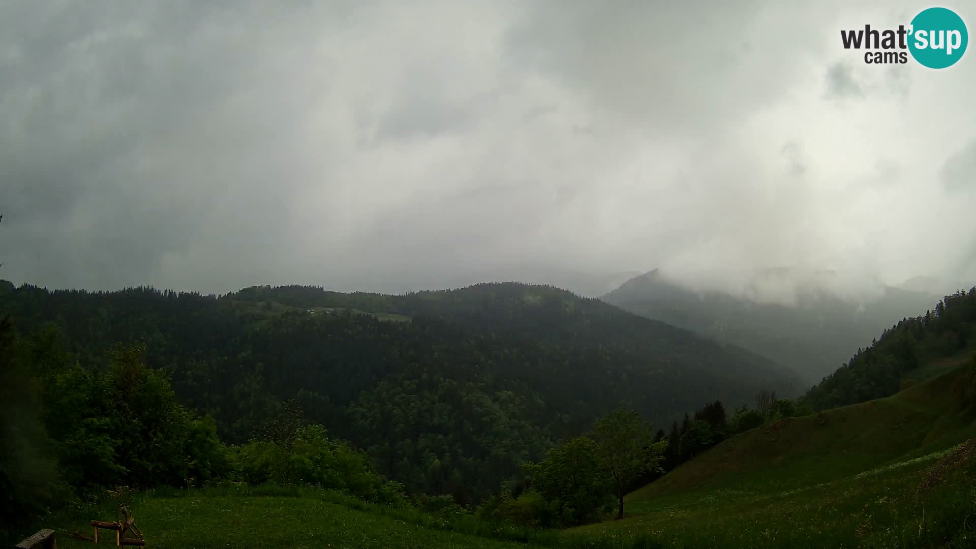 Webcam Brunarica Dražgoše – Vista live sul Ratitovec (1666 m)