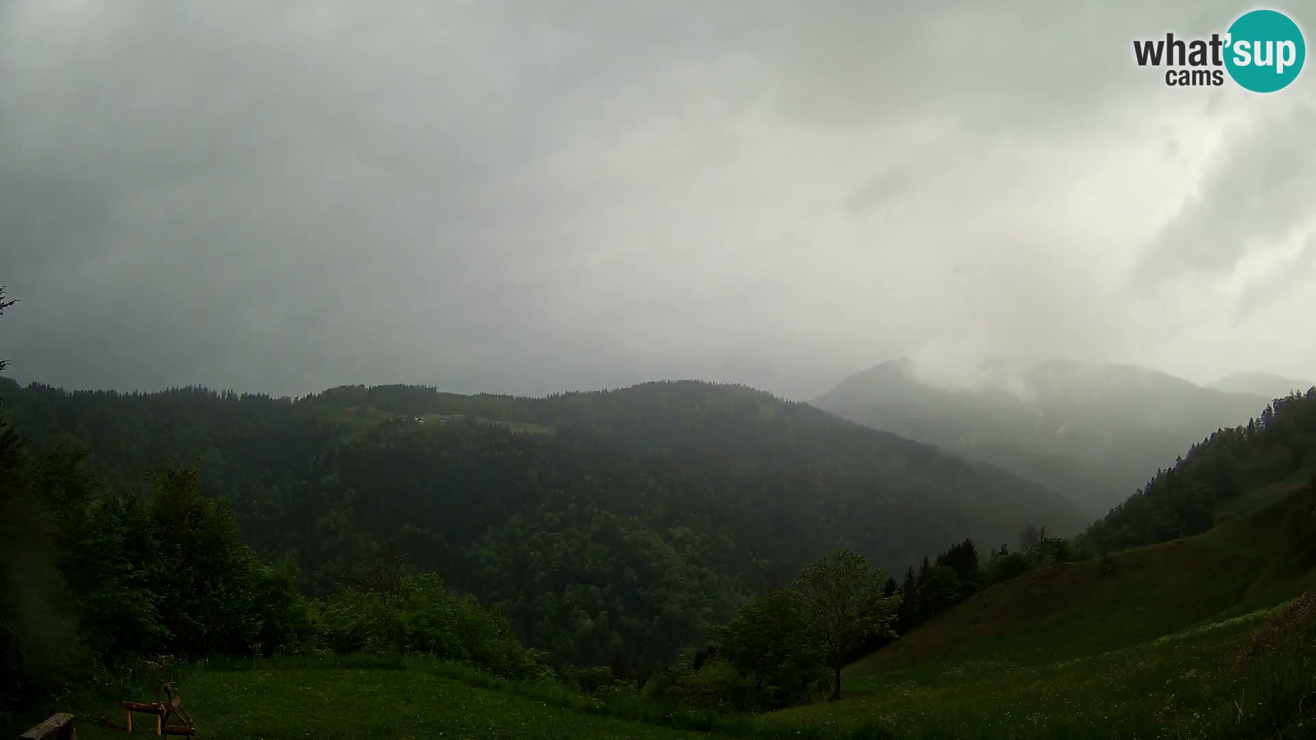 Webcam Brunarica Dražgoše – Live View of Ratitovec (1666 m)
