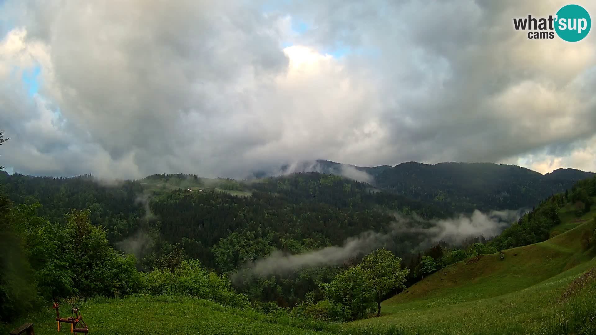 Webcam Brunarica Dražgoše – Live View of Ratitovec (1666 m)