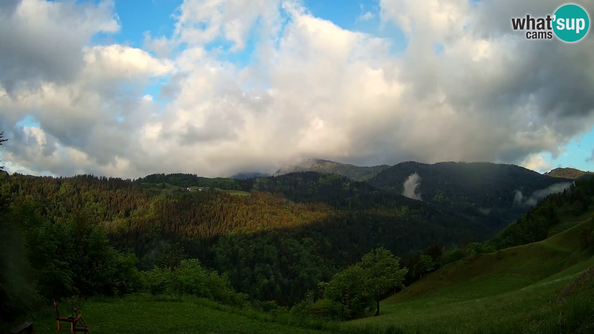 Webcam Brunarica Dražgoše – Live View of Ratitovec (1666 m)