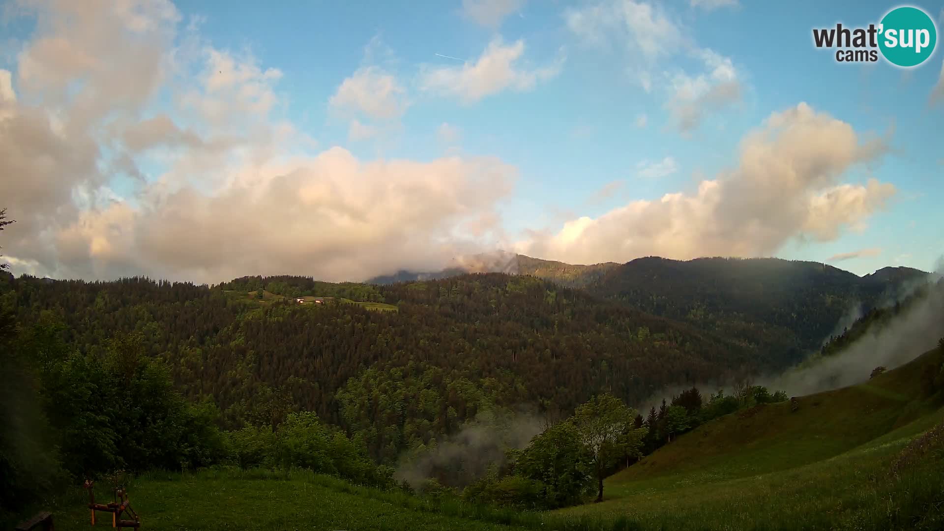Spletna kamera Brunarica Dražgoše – Pogled v živo na Ratitovec (1666 m)