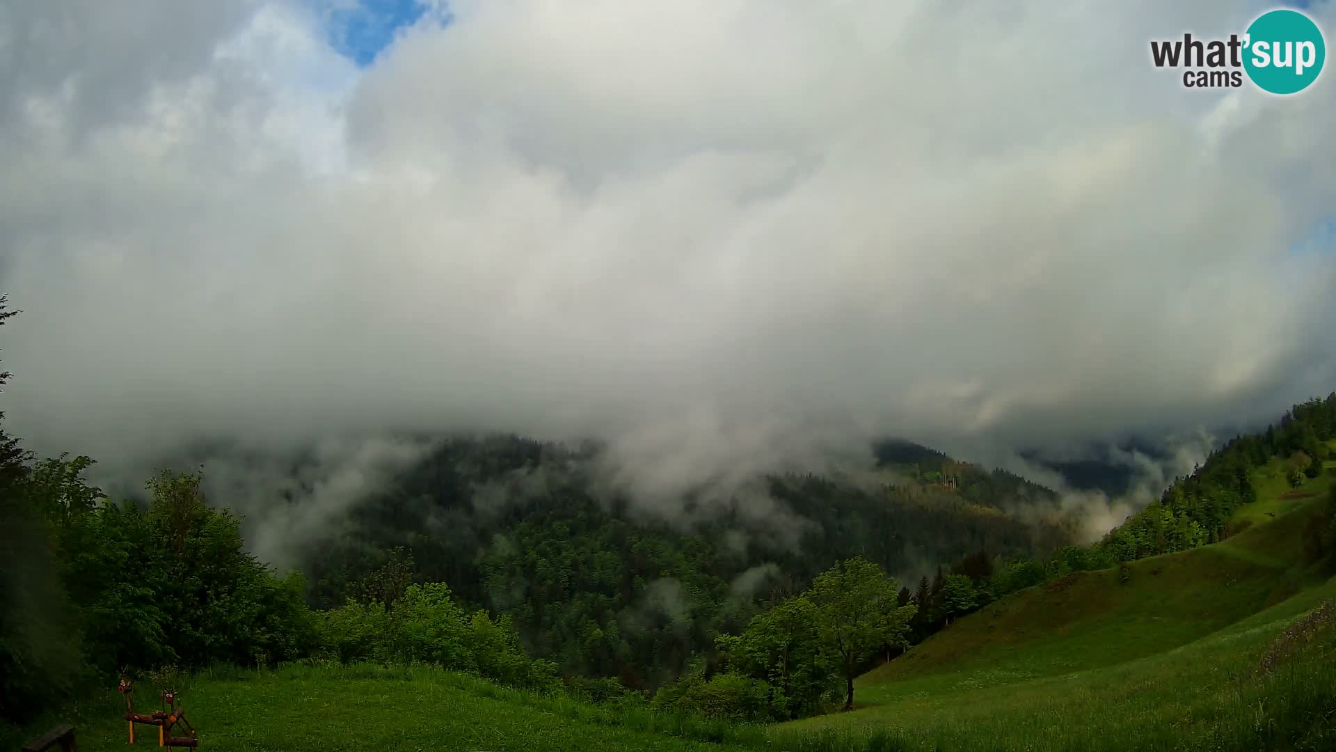 Webcam Brunarica Dražgoše – Liveblick auf Ratitovec (1666 m)