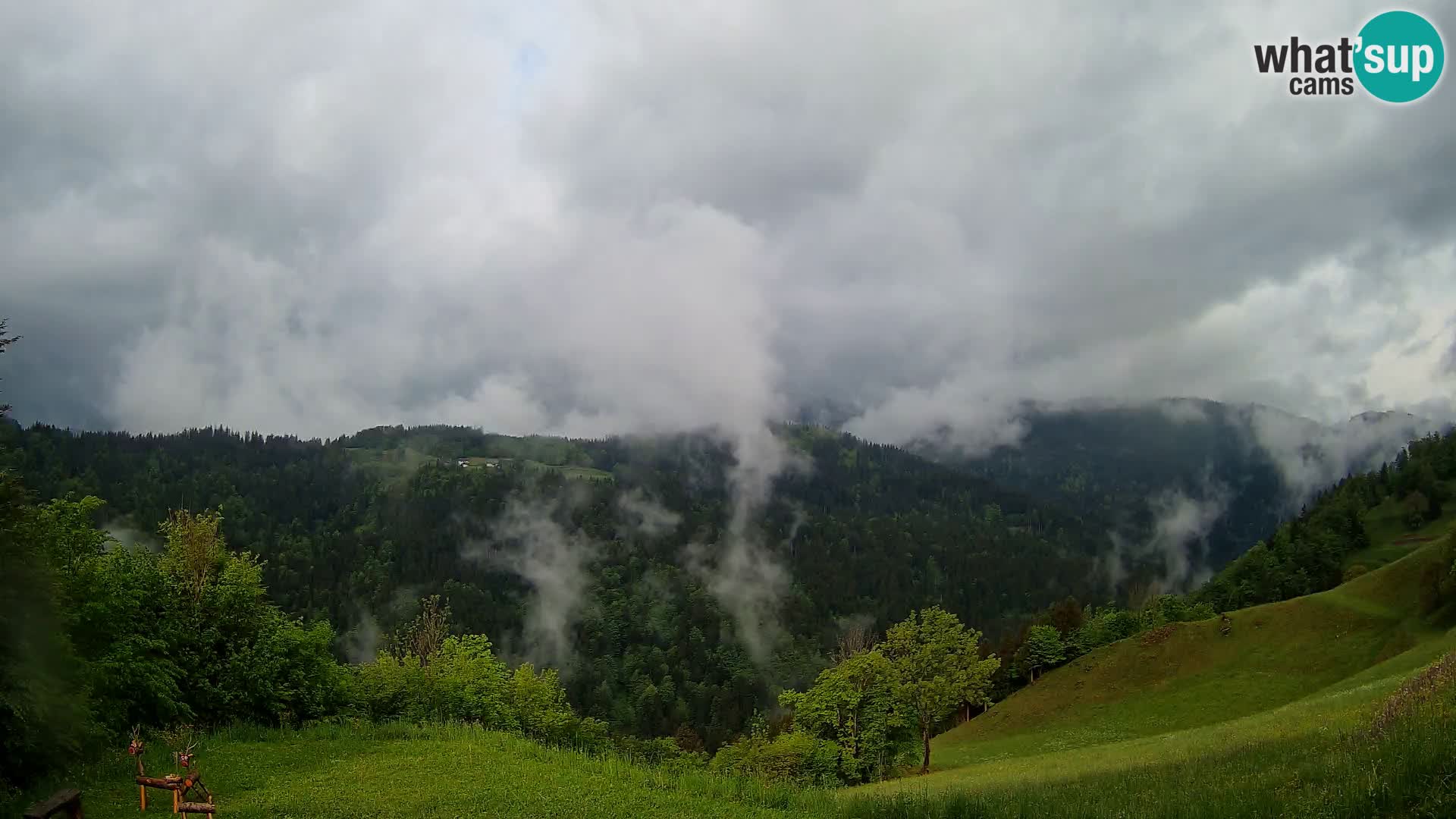 Webcam Brunarica Dražgoše – Live View of Ratitovec (1666 m)