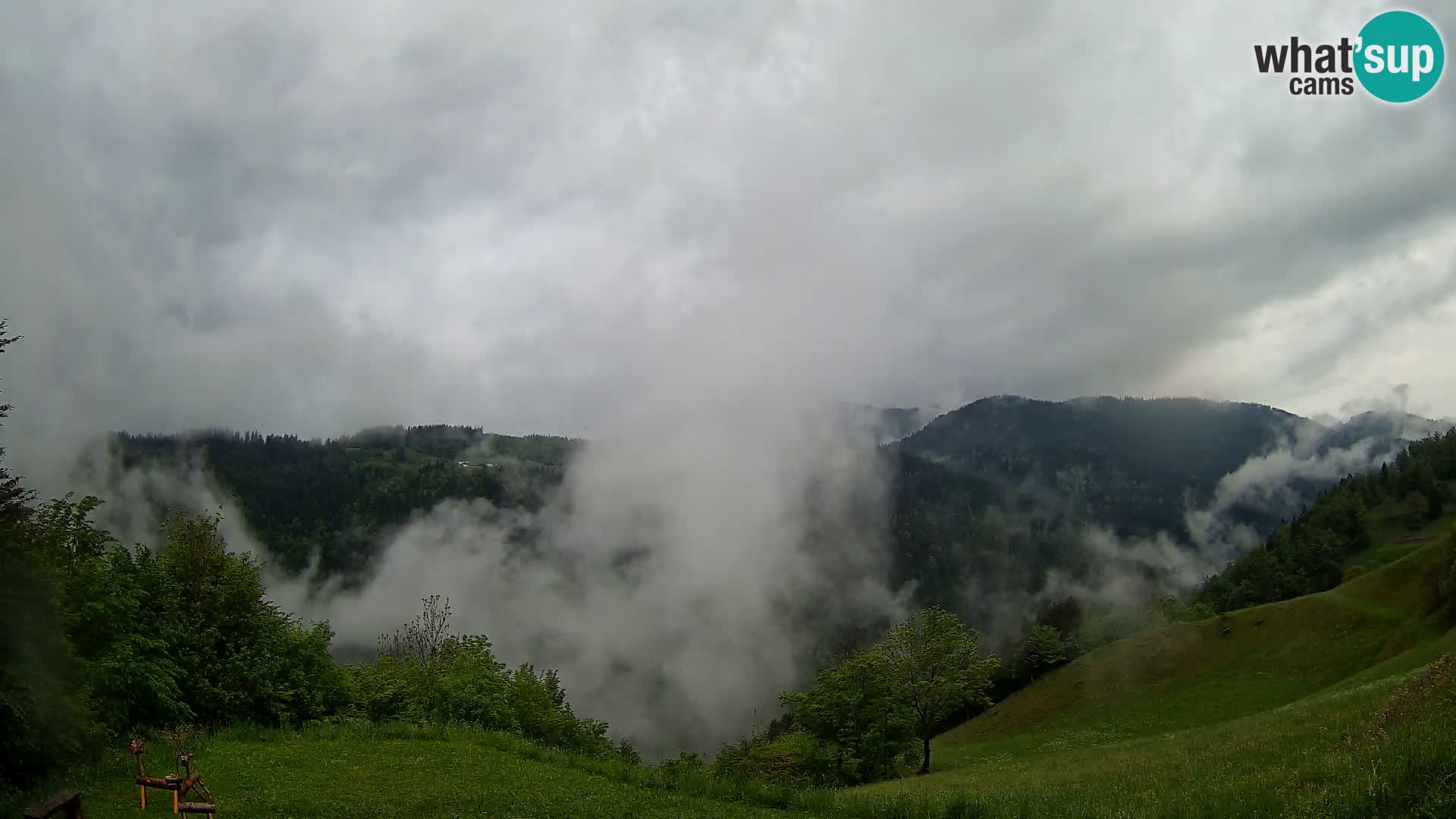 Spletna kamera Brunarica Dražgoše – Pogled v živo na Ratitovec (1666 m)
