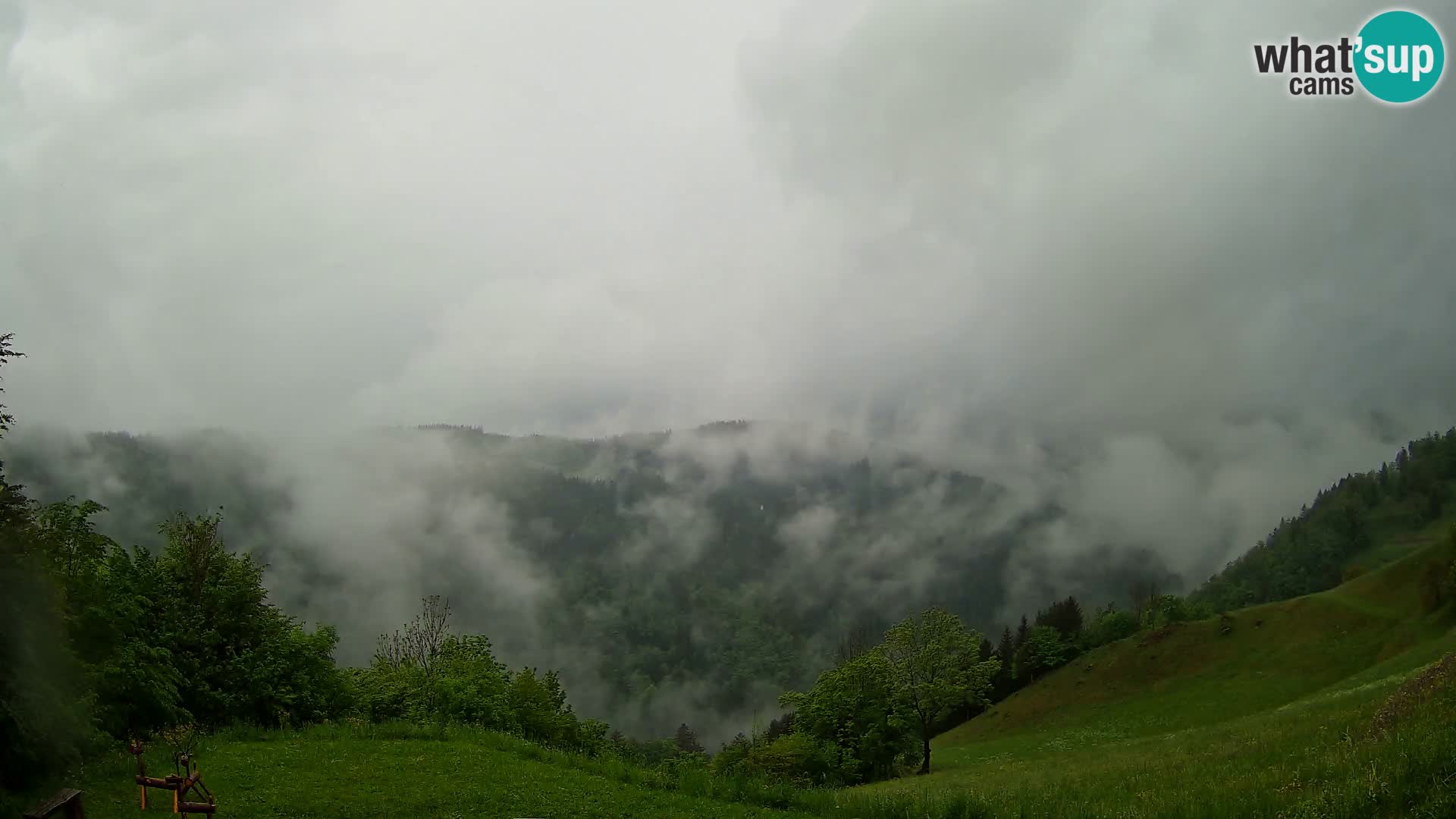 Spletna kamera Brunarica Dražgoše – Pogled v živo na Ratitovec (1666 m)