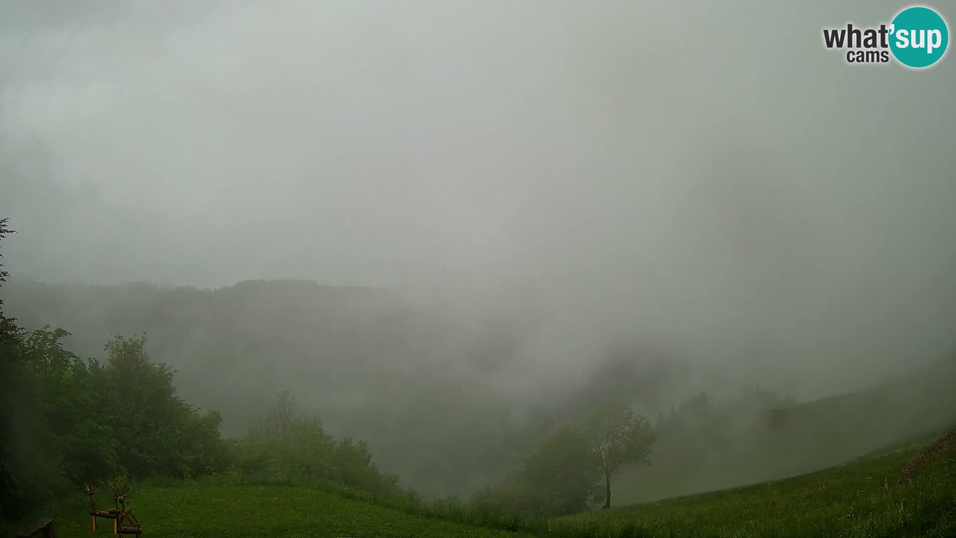 Webcam Brunarica Dražgoše – Vista live sul Ratitovec (1666 m)