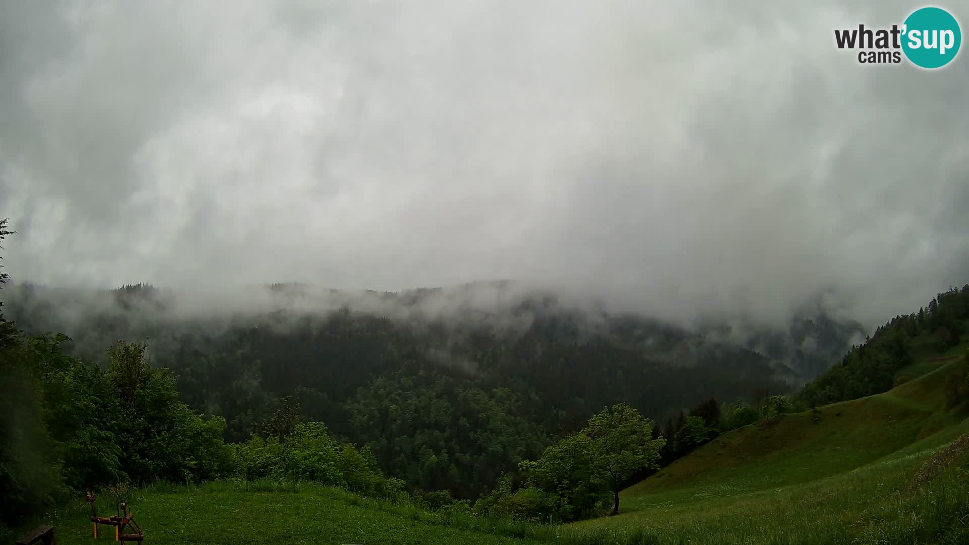 Webcam Brunarica Dražgoše – Live View of Ratitovec (1666 m)